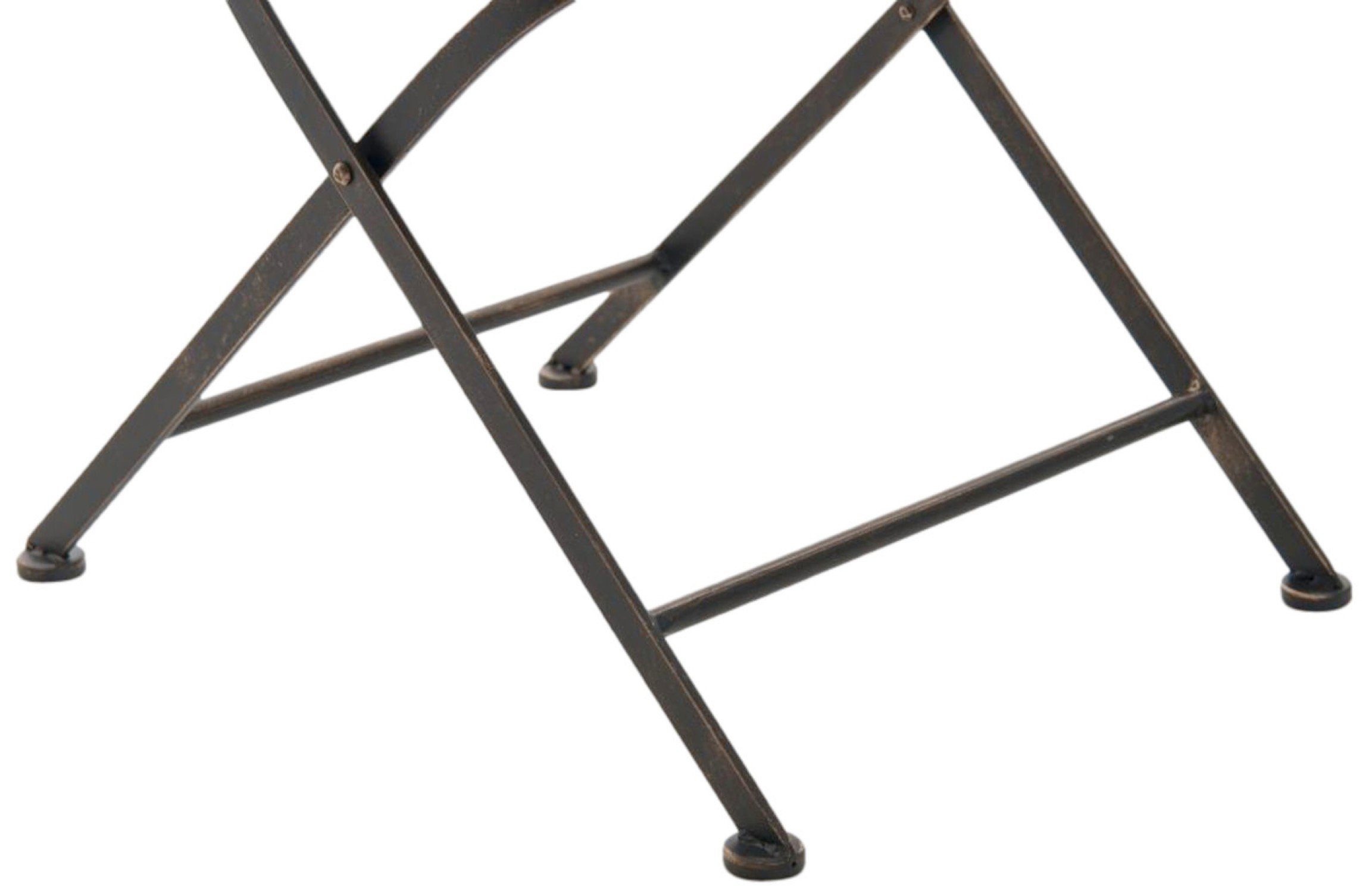 cm 43 - bronze TPFGarden 92 Maße - x Sitzhöhe: / outdoor, 2 aus für cm 40 Bistrotisch handgefertigtem Terrasse x Balkon, (HxBxT): 50 Garten, Farbe: Eisen 2er-Set St), Gartenstuhl Indi - (Metalltische