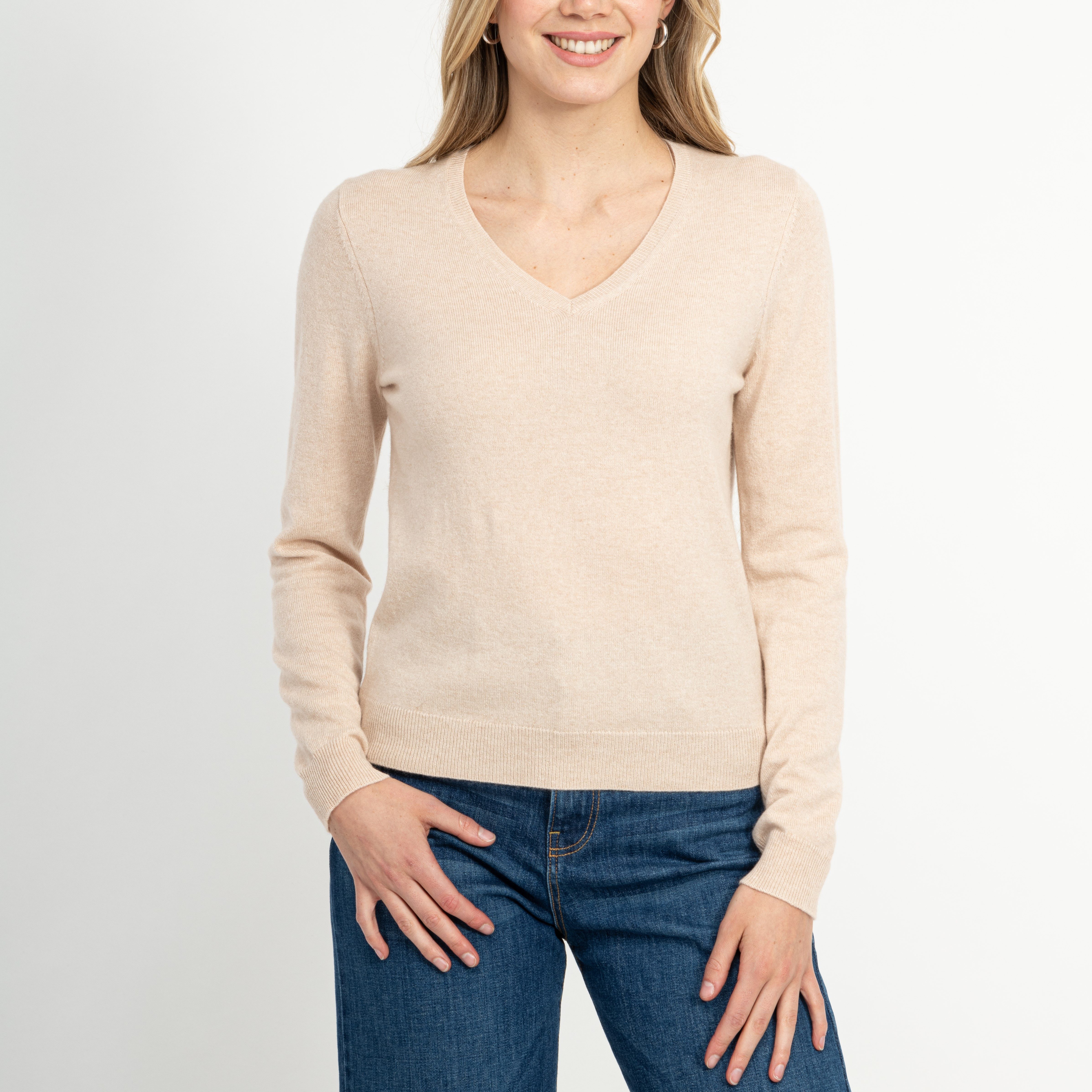 maracujaaa V-Ausschnitt-Pullover 30006 HELENA melange optik günstig online kaufen