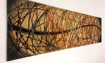 WandbilderXXL XXL-Wandbild Hula Hoop 240 x 70 cm, Abstraktes Gemälde, handgemaltes Unikat