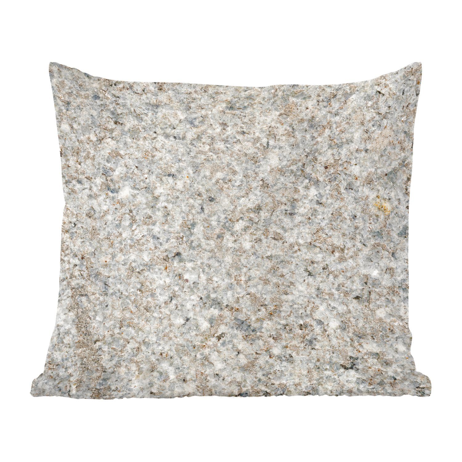 MuchoWow Dekokissen Granit - Weiß - Grau - Stein - Textur, Zierkissen mit Füllung für Wohzimmer, Schlafzimmer, Deko, Sofakissen