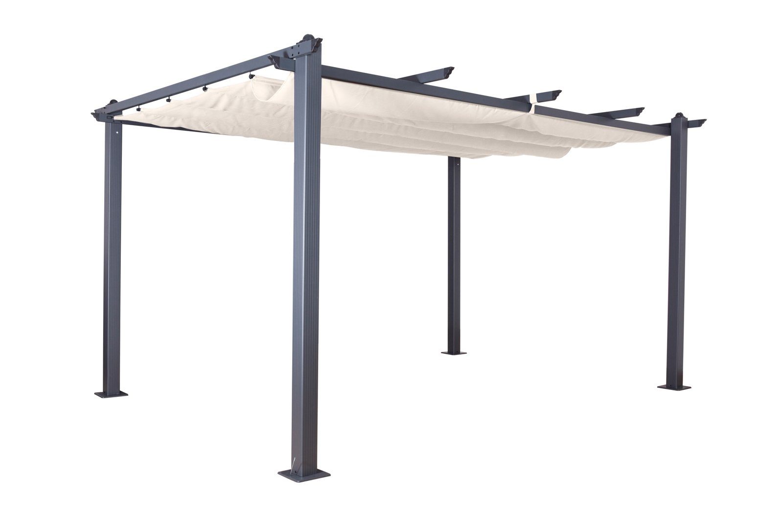 Jet-Line Pavillon Pavillon Gartenpavillon 4x3m Luxor anthrazit-beige