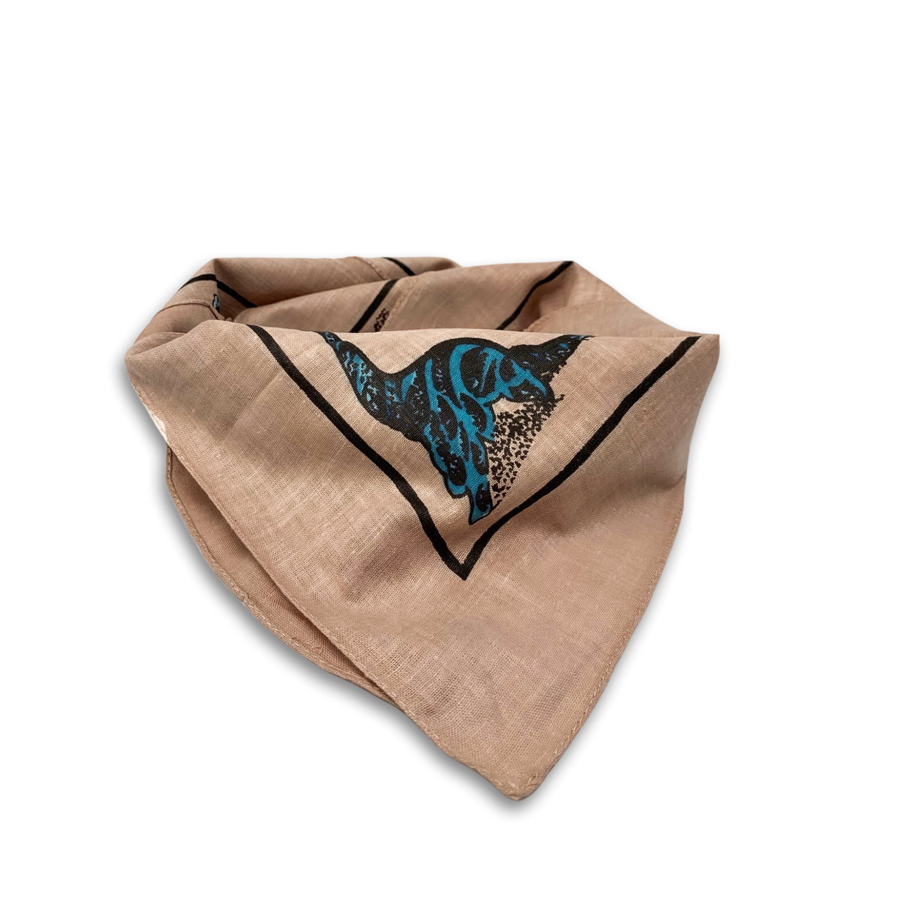 Friseurmeister Halstuch Schal Basic 50cm scarf Muster Dino 50cm leichte - tücher halsband x Creme halstücher