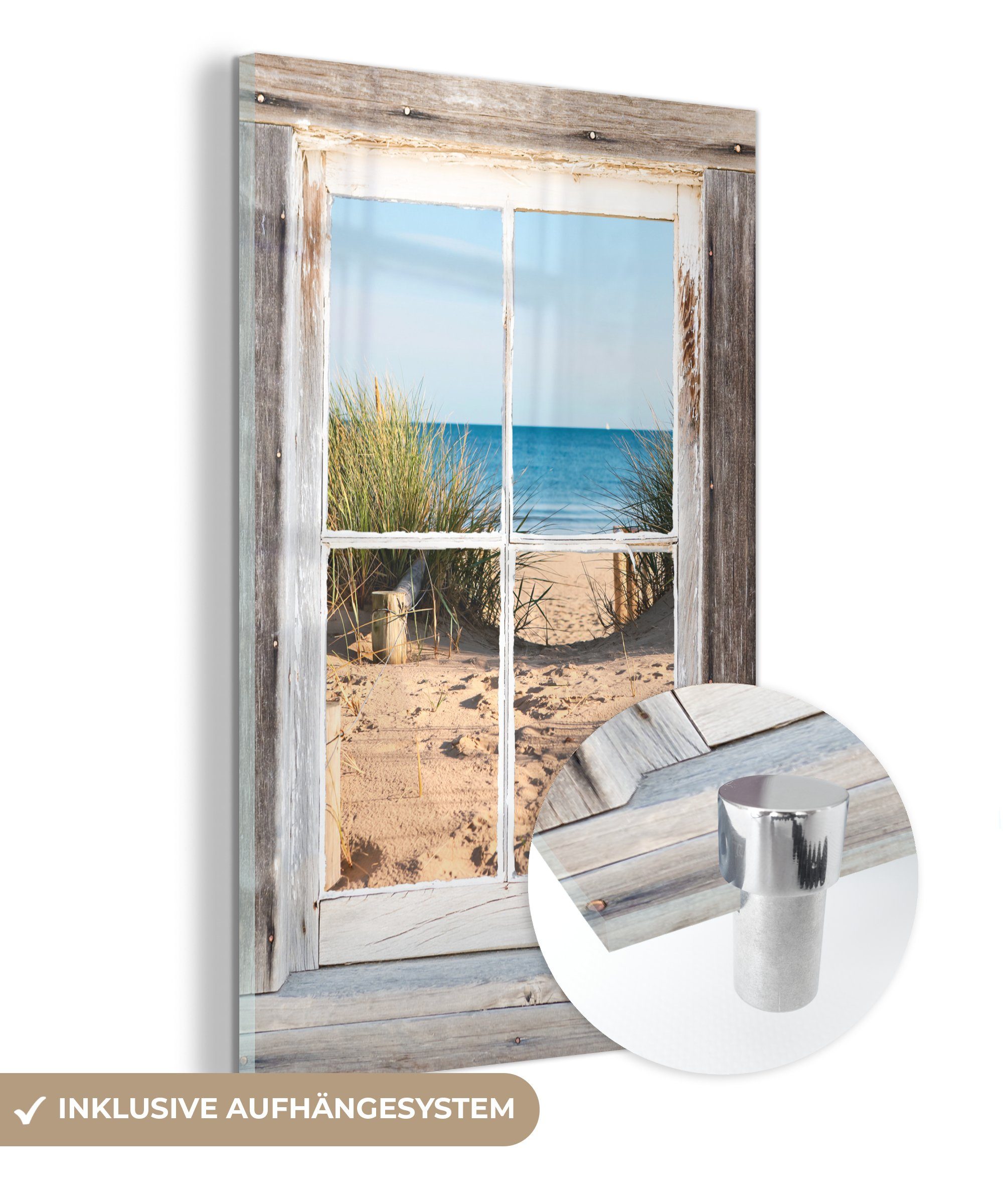 Acrylglasbild - Aussicht Glas - Glas - Bilder St), Meer, Strand - Foto auf MuchoWow auf Glasbilder Wandbild Wanddekoration (1 -