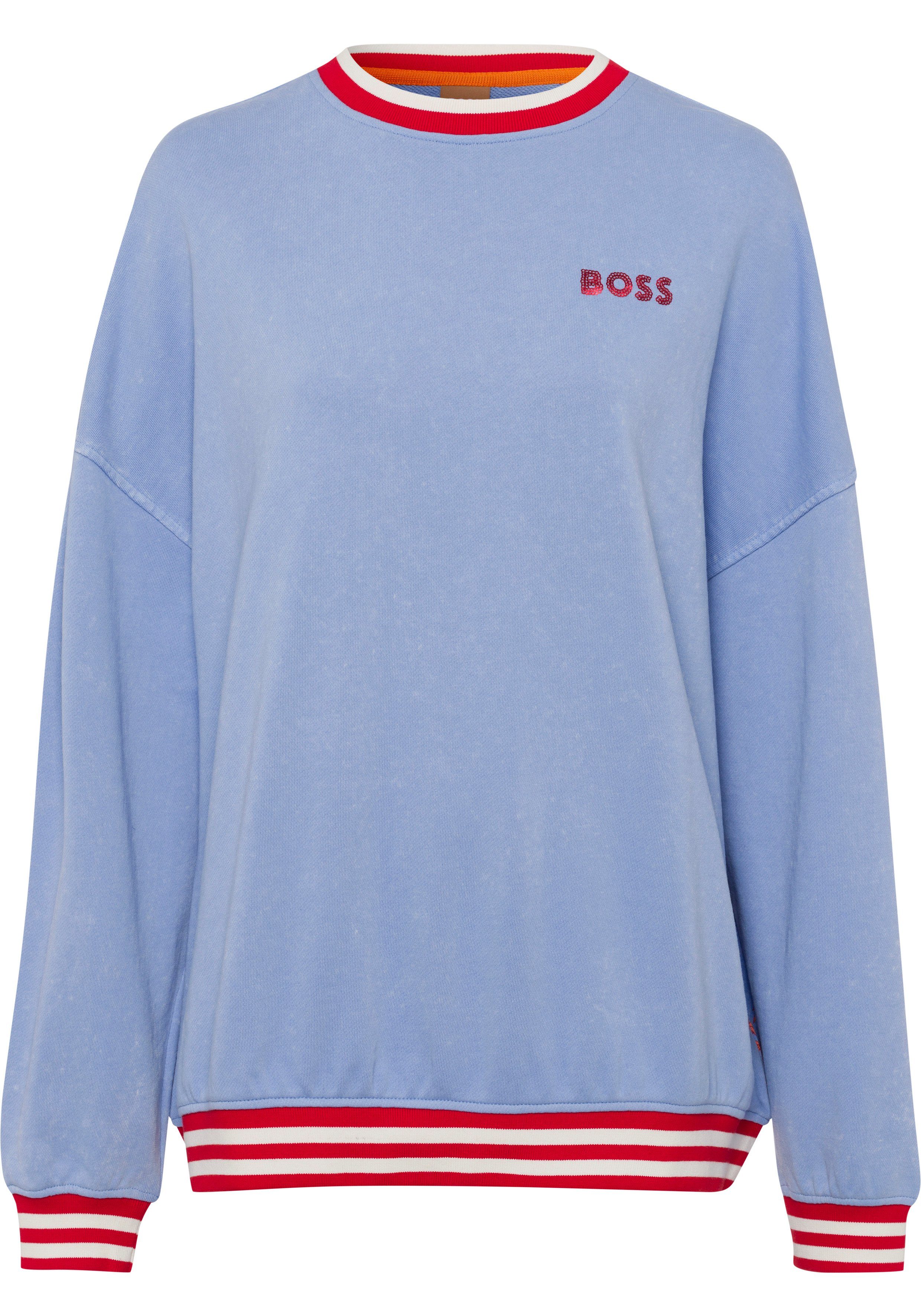BOSS ORANGE Sweatshirt mit Logostickereien