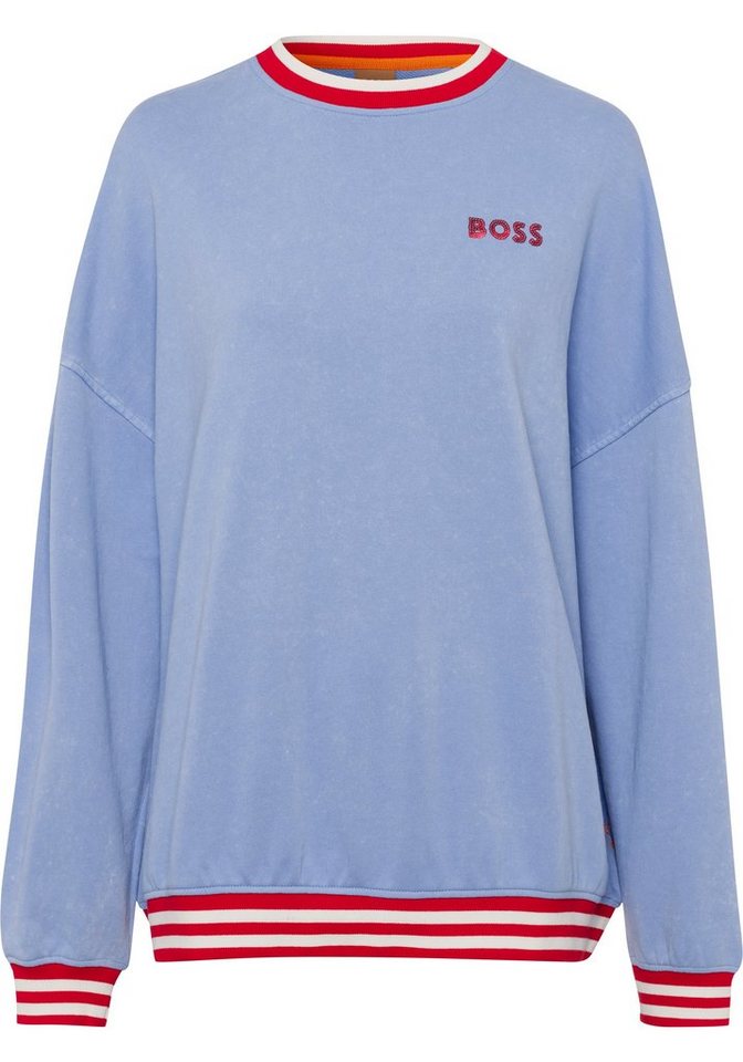 BOSS ORANGE Sweatshirt mit Logostickereien