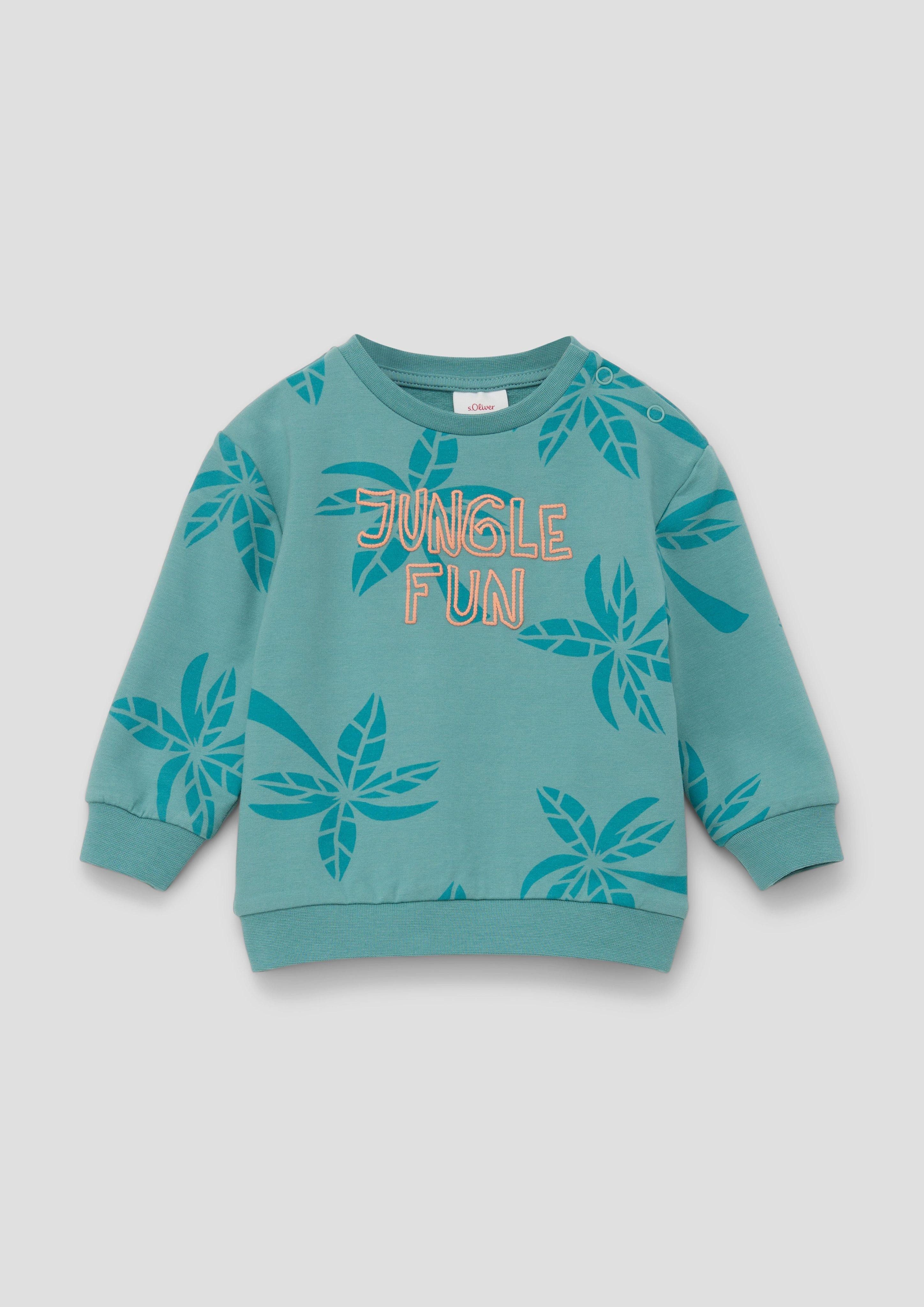 Sweatshirt Sweatshirt mit gummiertem Schriftprint