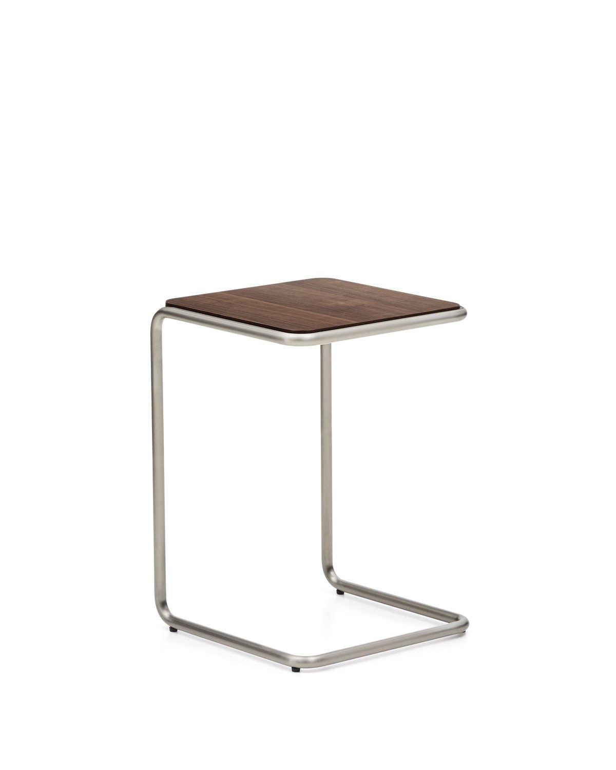 Natur24 Beistelltisch Tarsel Beistelltisch 42 x 42 x 60 cm Eukalyptus Stahl Walnussfurnier