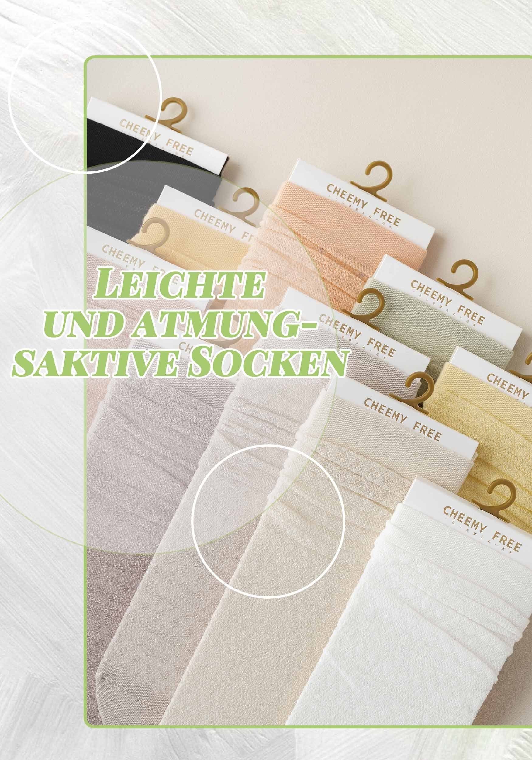 MAGICSHE Netzsocken 5er Pack Niedlich Ultra Mesh Transparent Gelb Dünn Socken für (5-Paar) Damen
