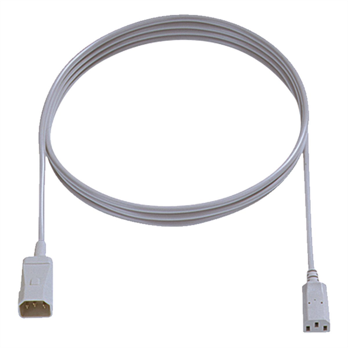 Bachmann Kaltgeräteverlängerung H05VV-F 3G0,75mm² Stromkabel, IEC320 C14, Kaltgeräte, 10A Männlich (Stecker), IEC320 C13, Kaltgeräte, 10A Weiblich (Buchse) (200.0 cm), C14 / C13, 356.974