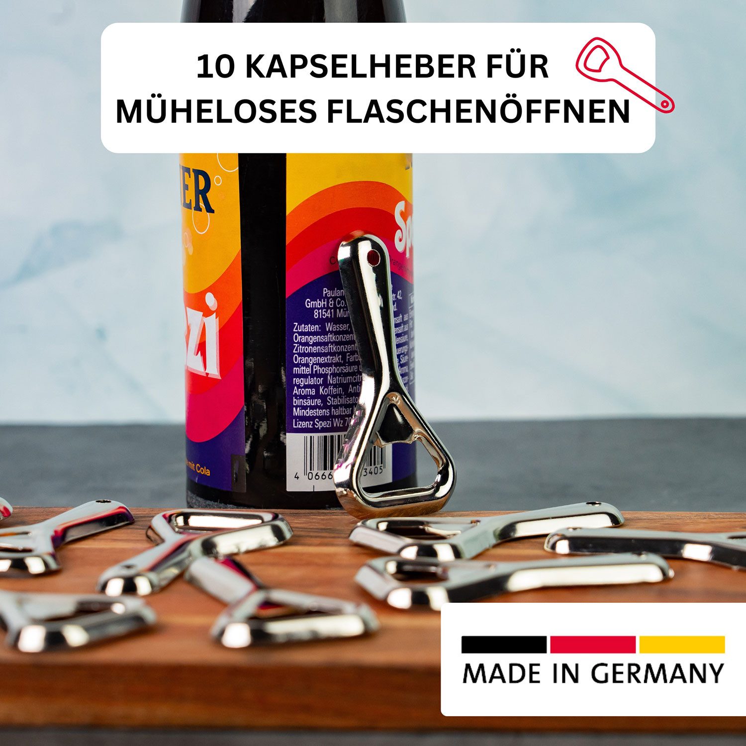WESTMARK Flaschenöffner 10 Stk., für Flaschen mit Kronkorken, Stahl/Metall, Silber