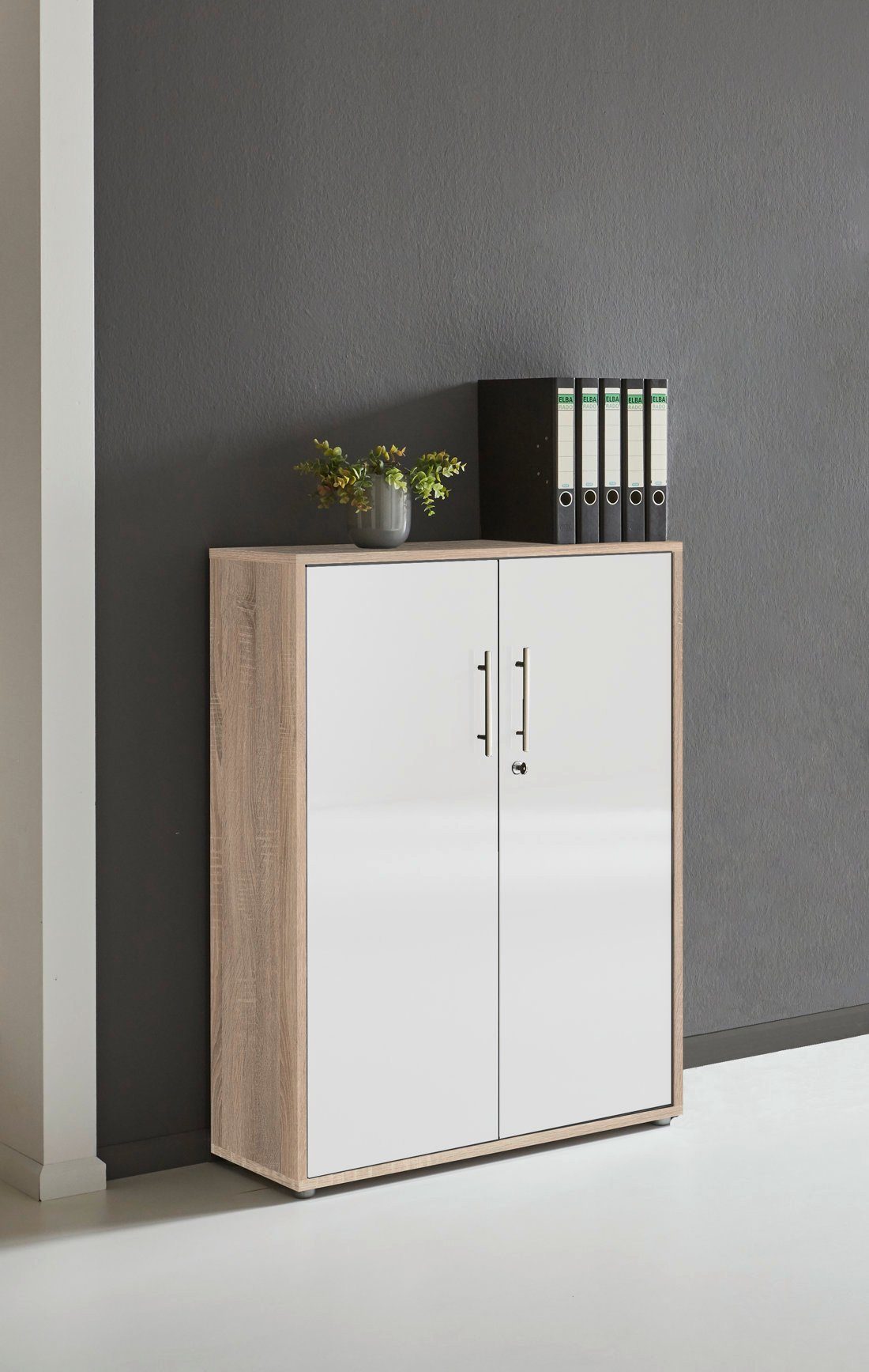 moebel-dich-auf Aktenschrank TABOR (Büroschrank Ordnerschrank Mehrzweckschrank, abschließbar, Metallgriffe, 3 Fächer) Made in Germany – Bild 2 von 5