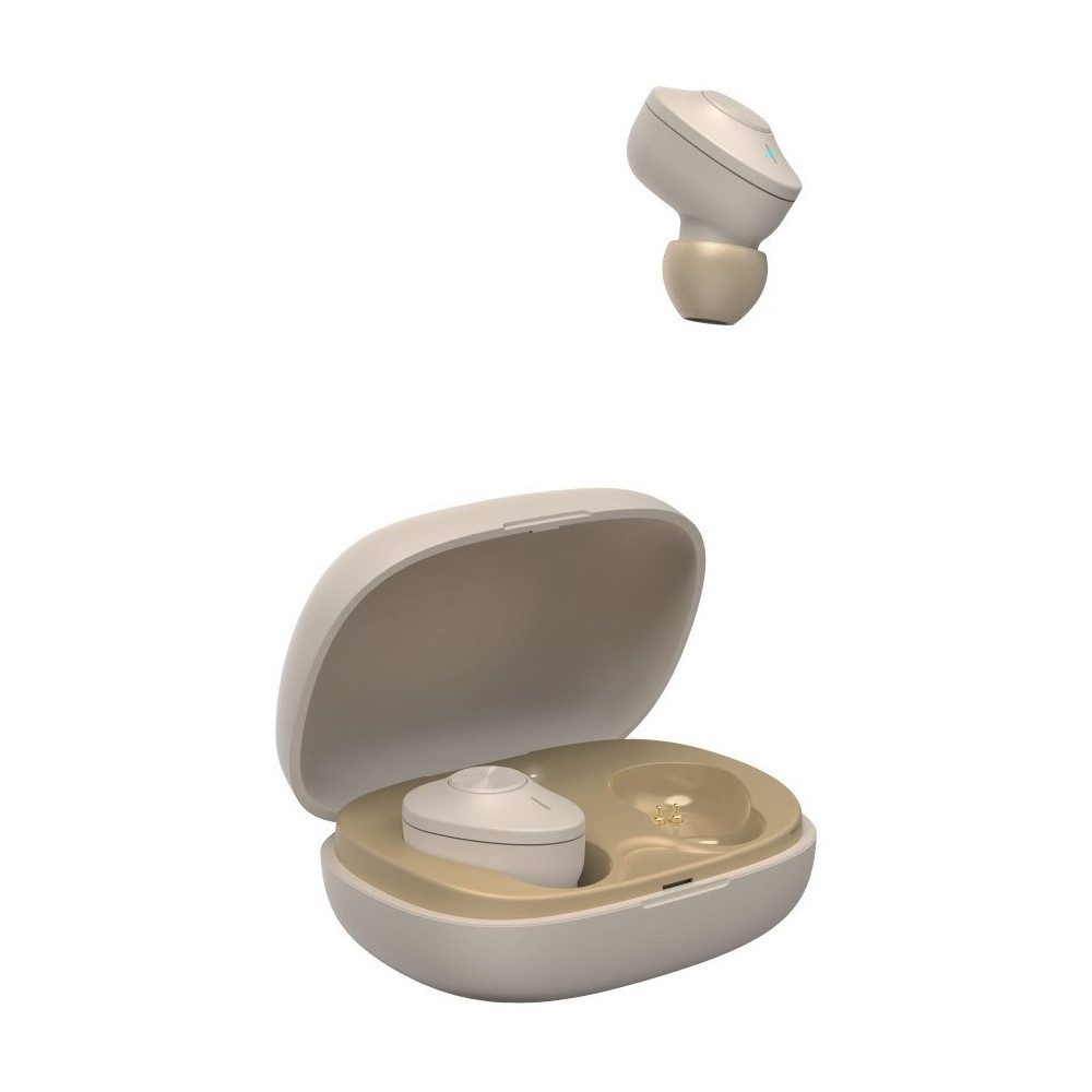 Hama Hama Freedom Buddy True Wireless Kopfhörer beige wireless In-Ear-Kopfhörer (Integriertes Mikrofon für Anrufe, Siri und Google, Bluetooth, Anruffunktion)