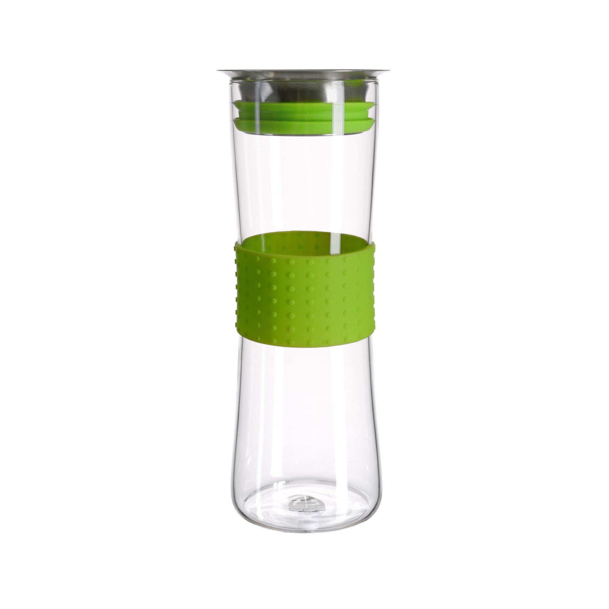 Karaffe GRÄWE Glas-Karaffe mit Silikonmanschette, grün