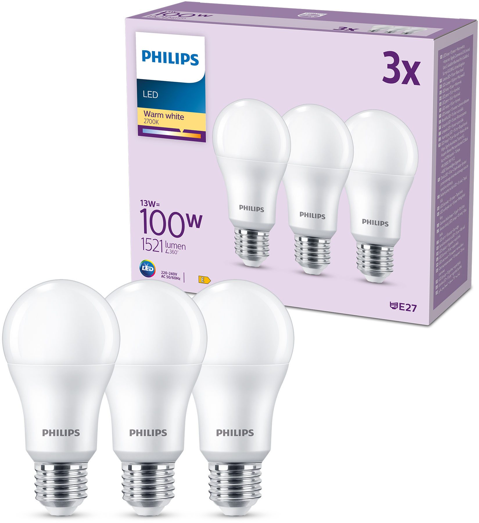 Philips LED-Leuchtmittel 100W Non-Dim, E27, 3 günstig online kaufen