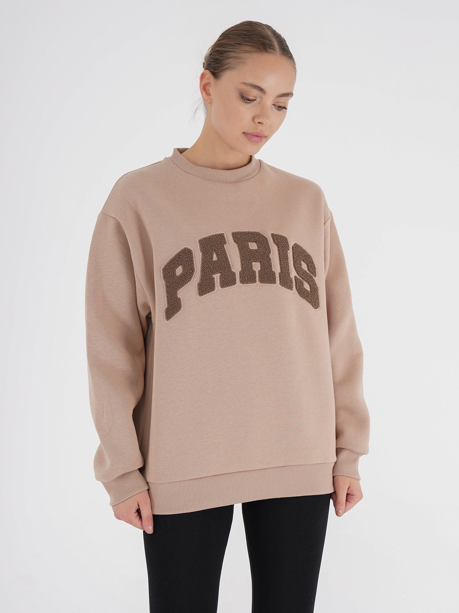 Paris Freshlions Oversize beige Sweater Freshlions Sweater Embroidery