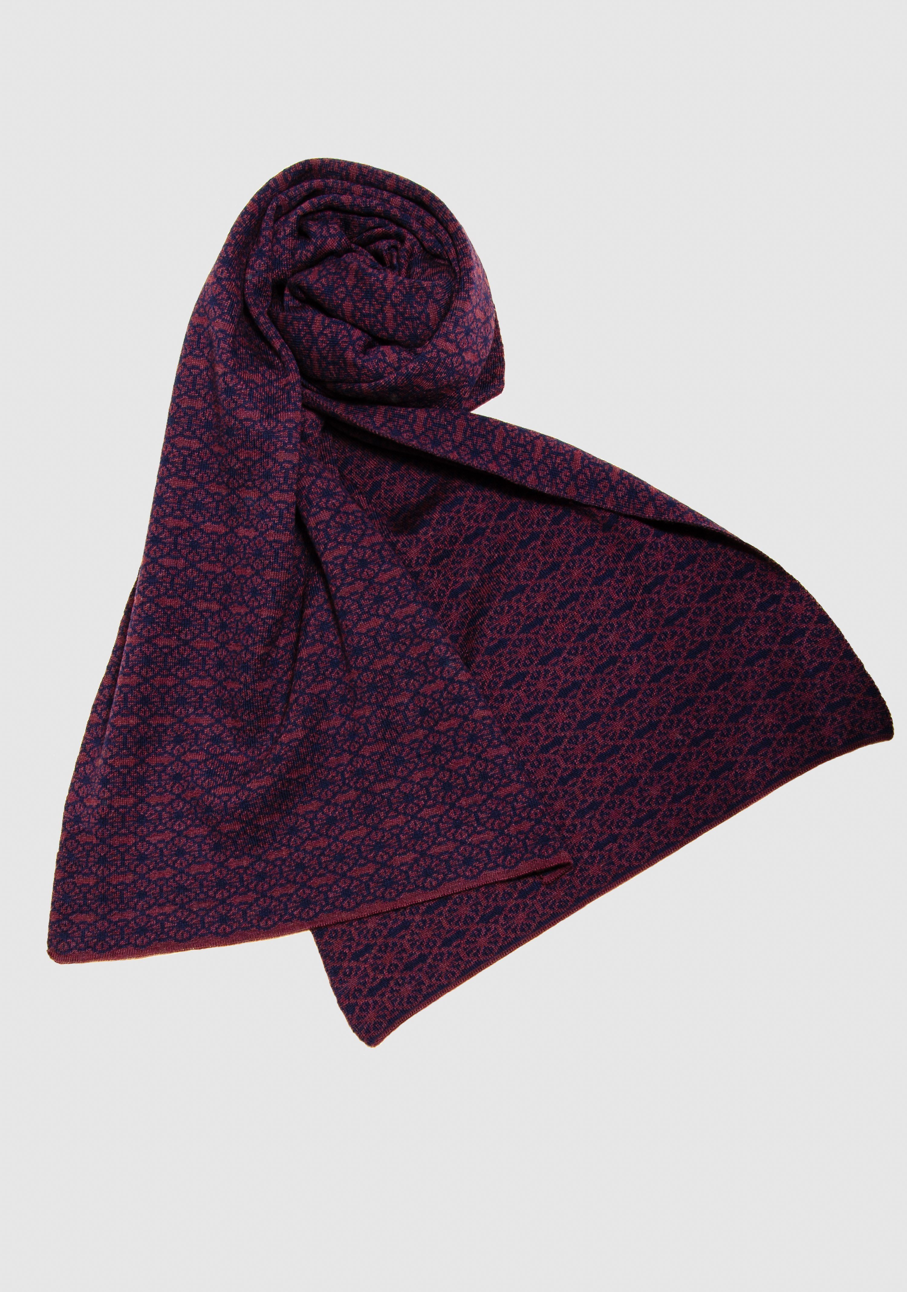 LANARTO slow fashion Wollschal Schal in schönen aus Merino 100% Blüte Farben extrasoft nacht_burgund
