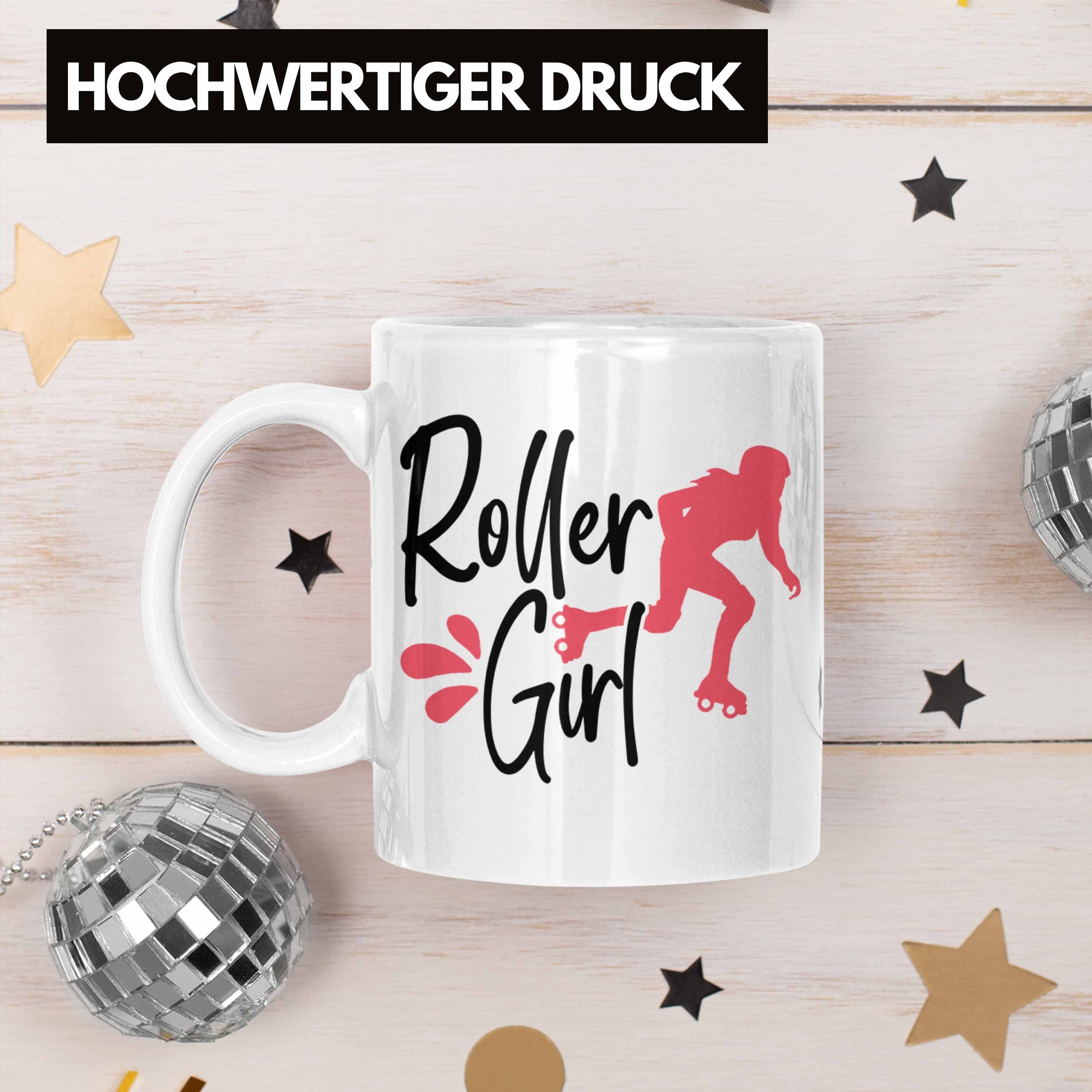 Roller Geschenk Girl" Weiss "Roller Lustige Trendation Tasse Nostal Rollschuh Girls Tasse für