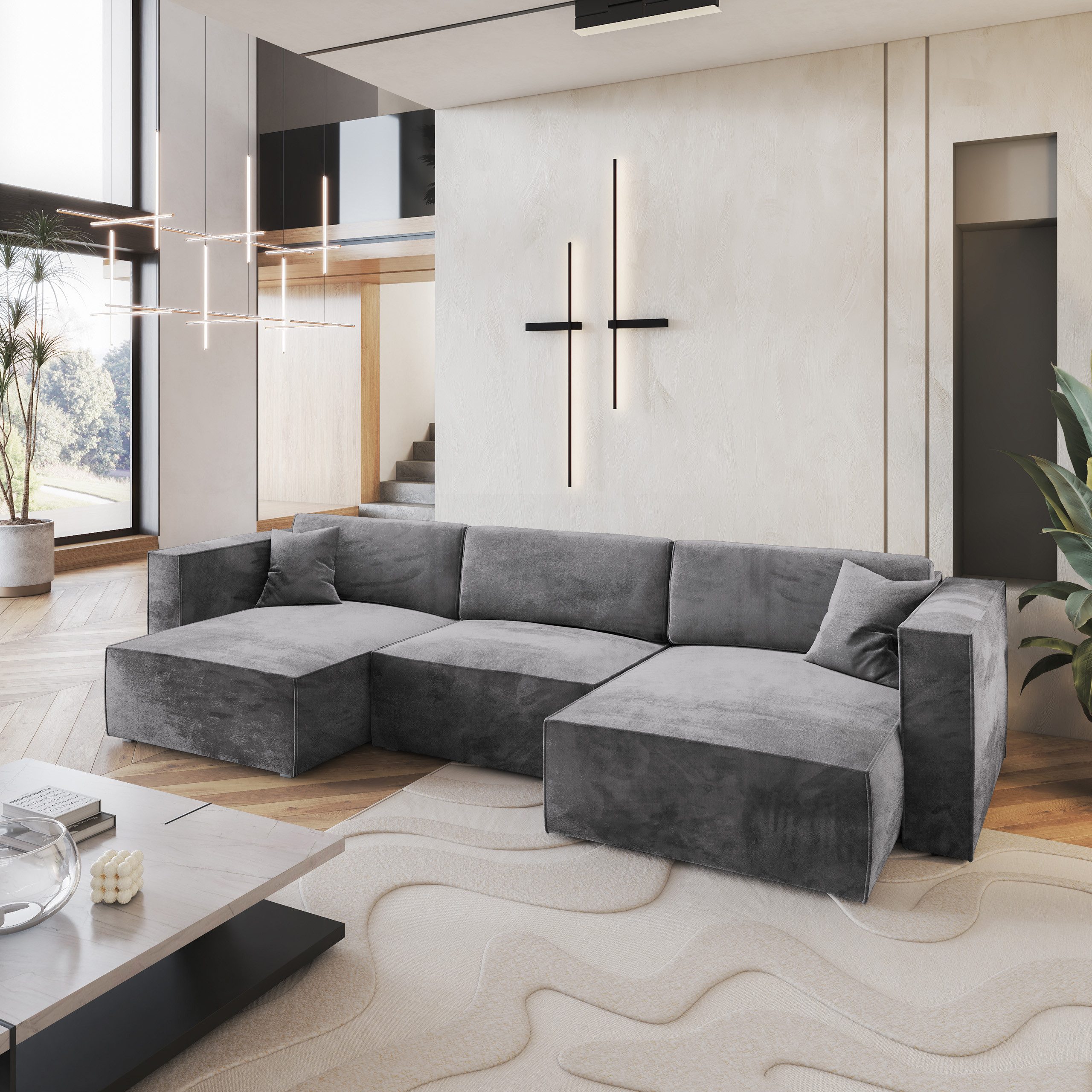 Masseno Ecksofa SARMO mit Schlaffunktion U-Form, günstig online kaufen