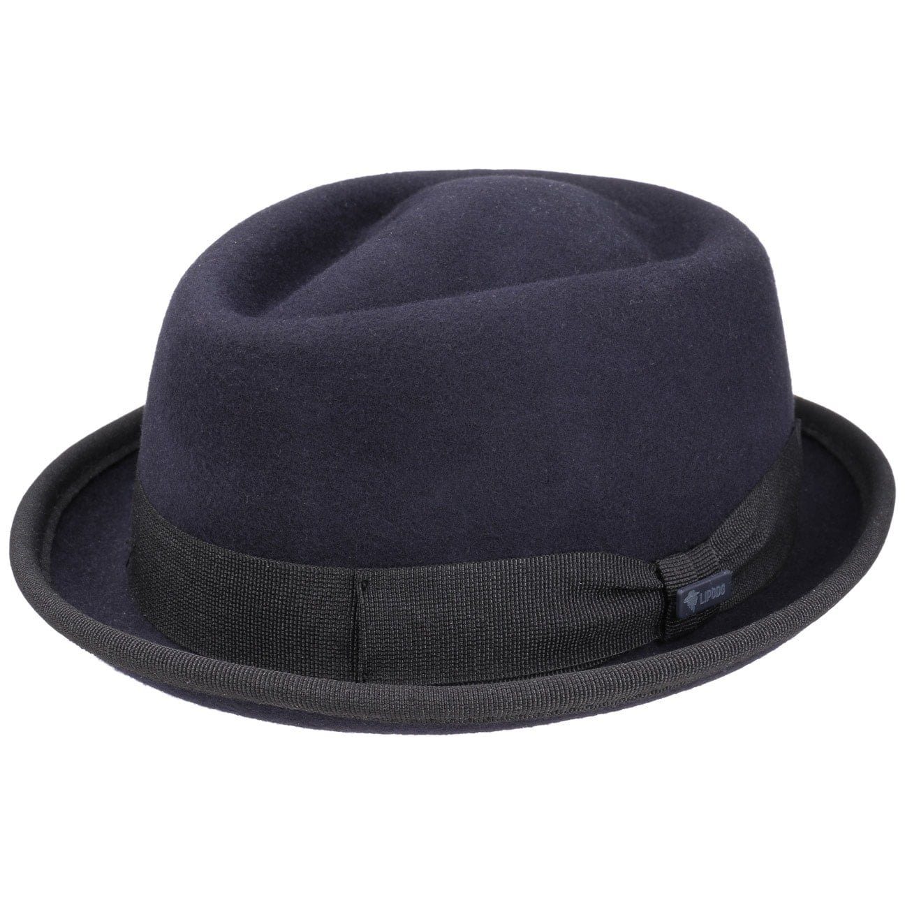 Lipodo Ripsband, Porkpie Italy Fedora mit (1-St) in dunkelblau Made