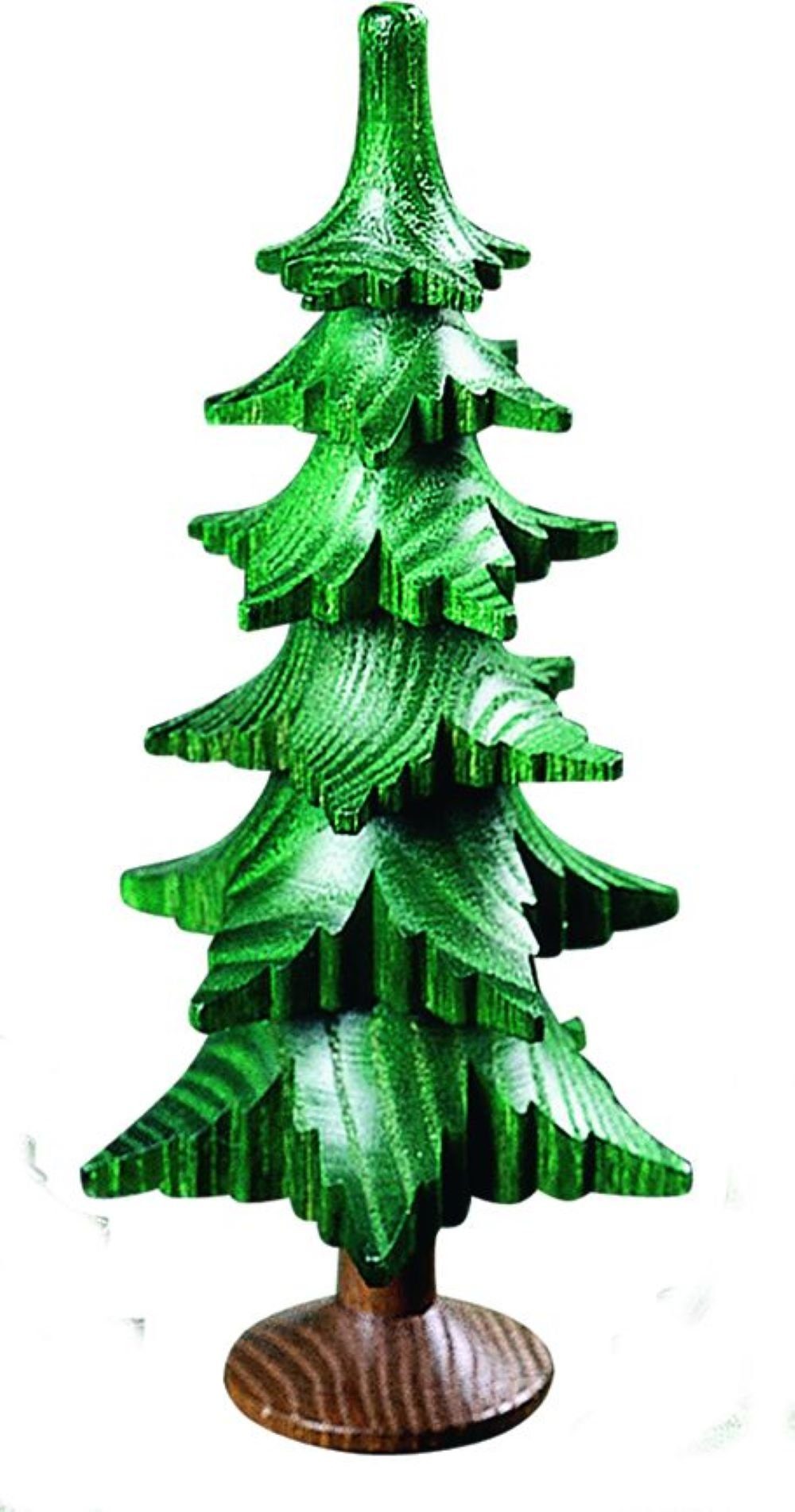 Richard Glaesser Sammelfigur Baum mit 6 Kränze und Stamm, Höhe 13,5cm, Handwerkskunst original Erzgebirge