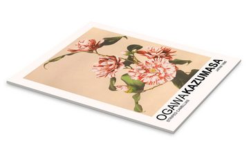 Posterlounge Acrylglasbild Ogawa Kazumasa, Striped Camellias, Wohnzimmer Modern Malerei