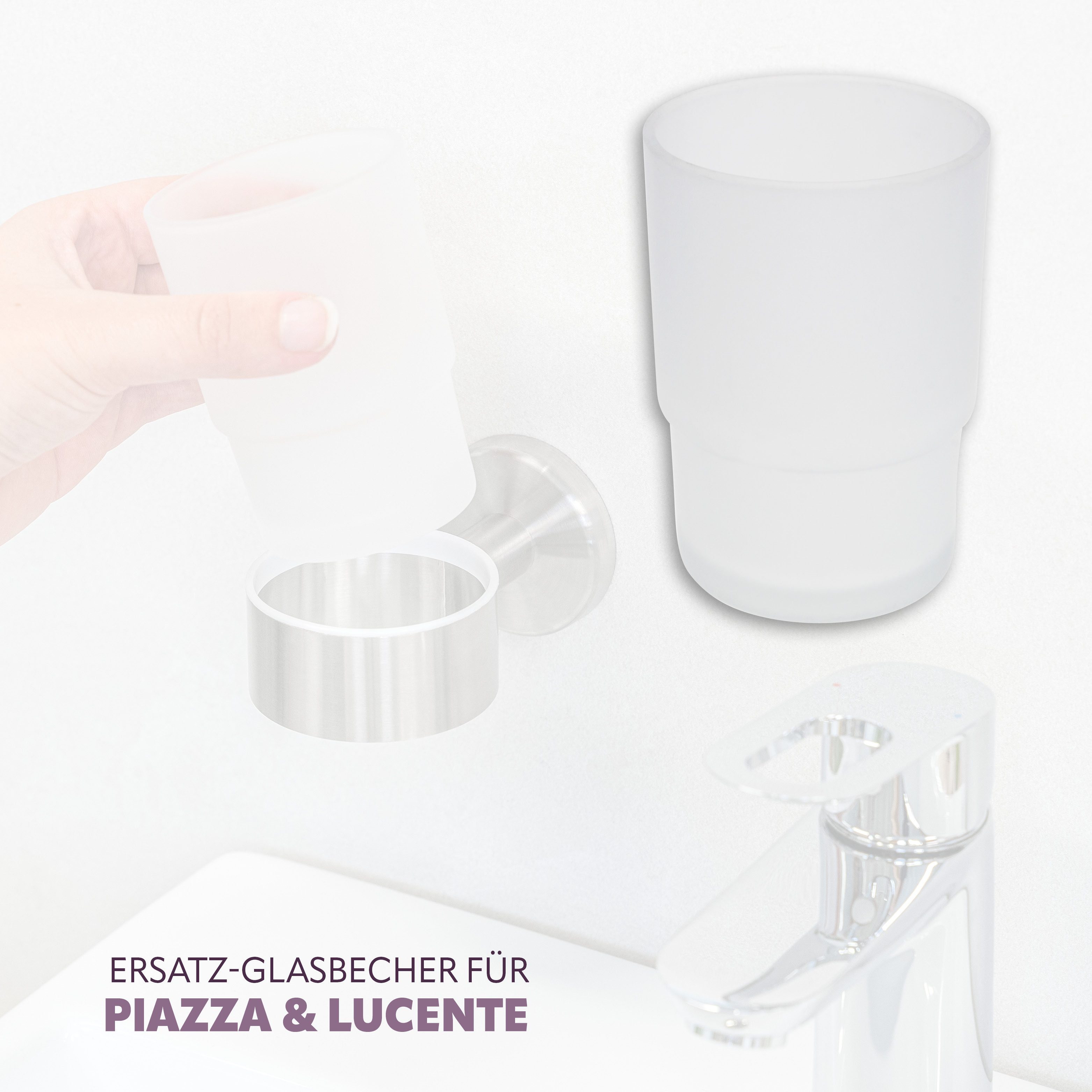 bremermann Zahnputzbecher Bad-Serie PIAZZA & LUCENTE - Ersatz Glasbecher, ( günstig online kaufen