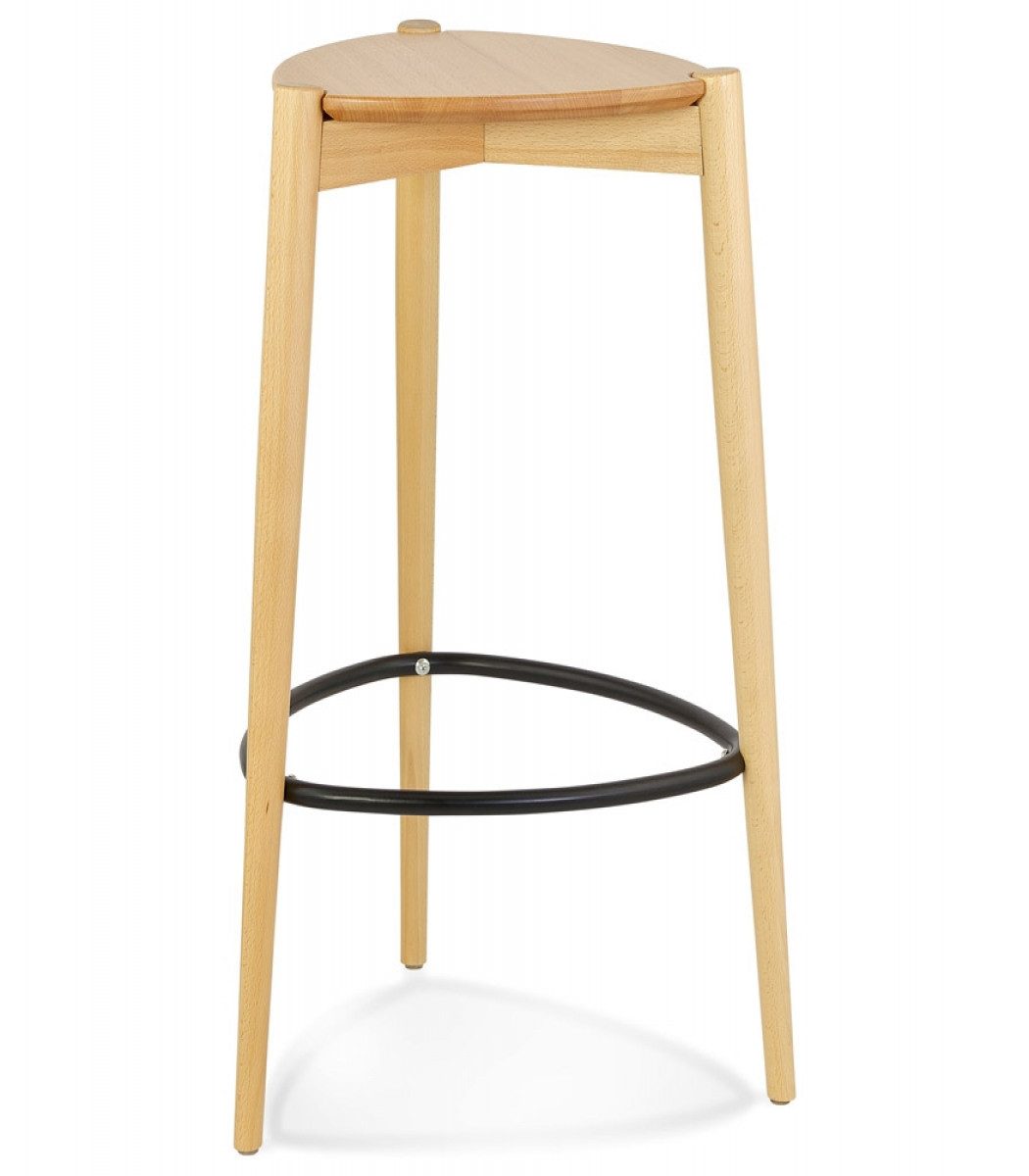Barhocker Barhocker 75 cm Sitzhöhe aus Esche Holz und Metall 42x42x75 cm
