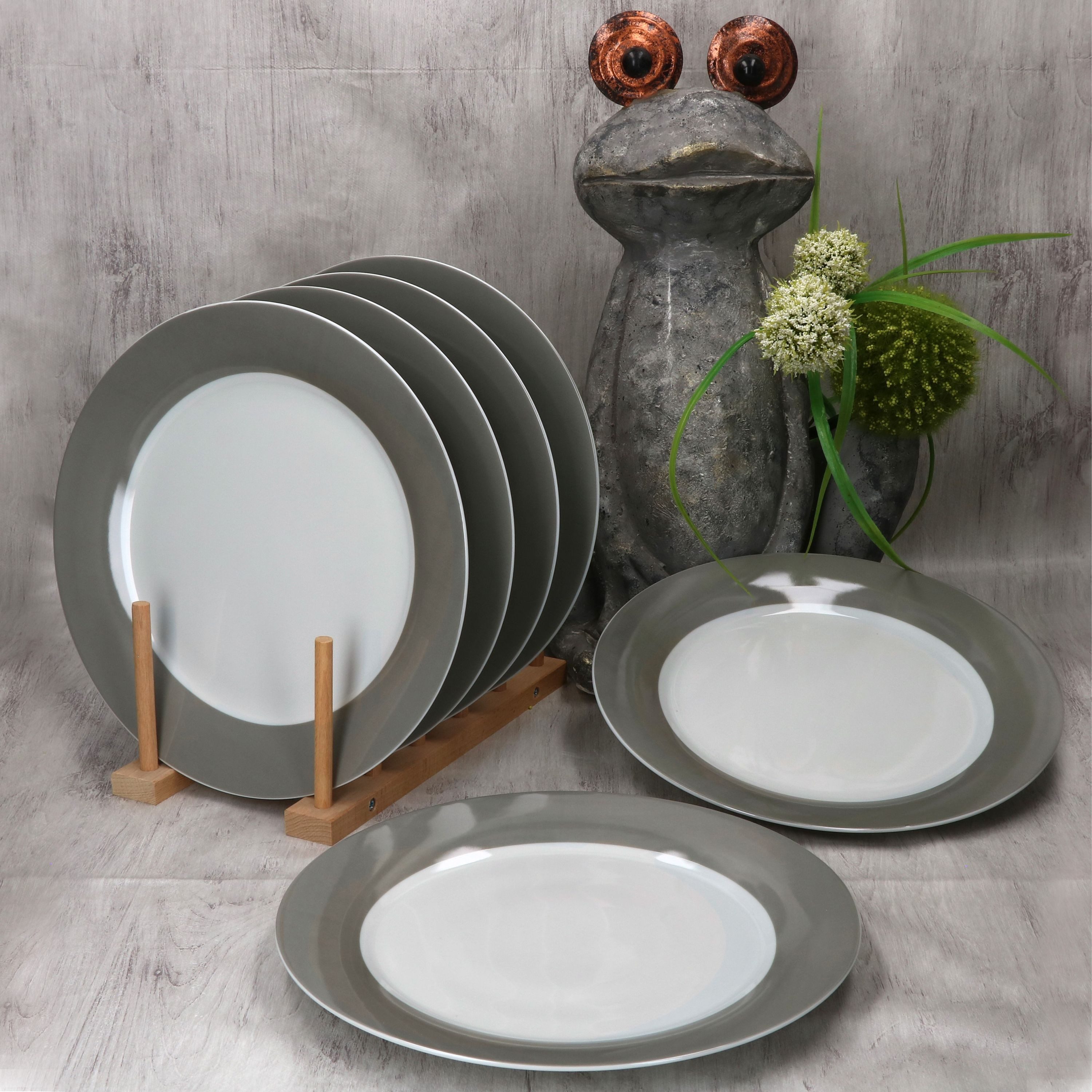 MamboCat Speiseteller 6er Set Variant Grau Speiseteller Ø27cm bunte große Ess-Teller – Bild 3 von 5