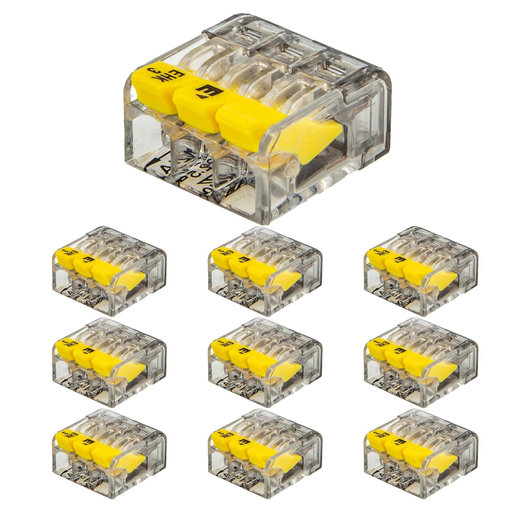 ELTROPA Klemmen Steckklemme (10 Stück)- für 3 flexible & Massivleiter 0,2 bis 2,5 mm²
