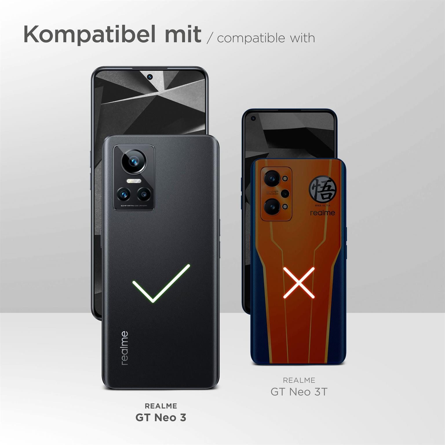 Leder-Hülle Für Realme GT Neo 2 – Flip Case Mit Standfunktion & Kartenfächern – Schwarzes PU/TPU Cover Für Kompletten Schutz