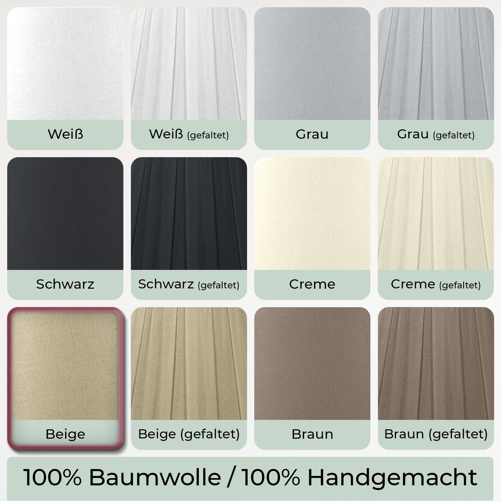 Wogati Lampenschirm Wogati Stehlampe Premium Konisch Lampenschirm Beige