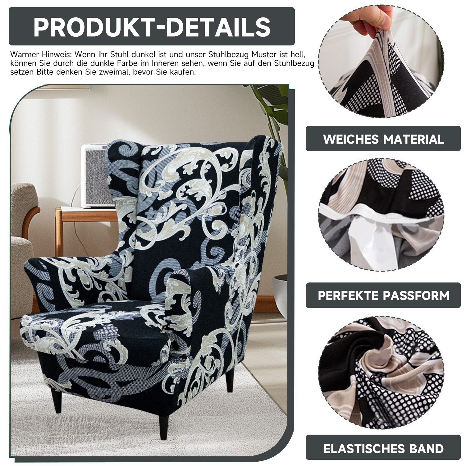RWEUOQ Relaxsesselhusse Stretch Druck Rückenlehne Stuhl günstig online kaufen