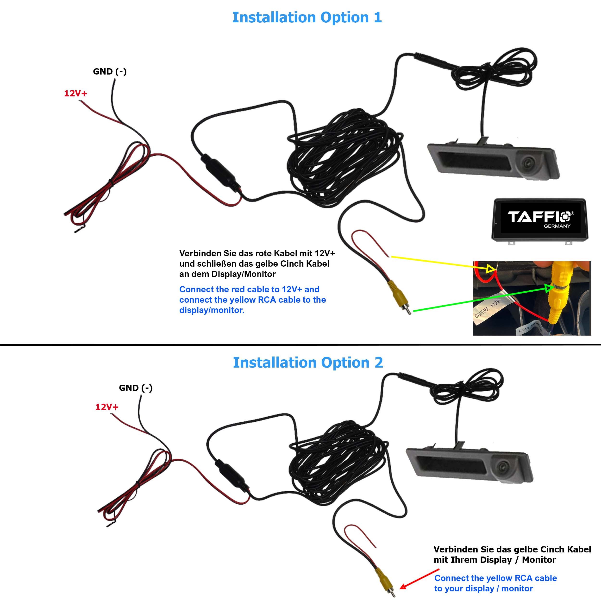 TAFFIO Für BMW F Serie F30 F31 F32 F33 F36 F10 F25 Heckklappe Rückfahrkamera Rückfahrkamera