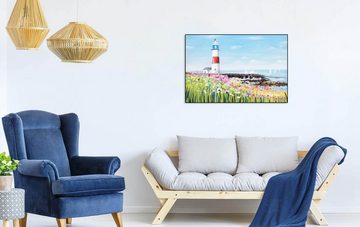 KUNSTLOFT Gemälde Maritime Sehnsucht 90x60 cm, Leinwandbild 100% HANDGEMALT Wandbild Wohnzimmer