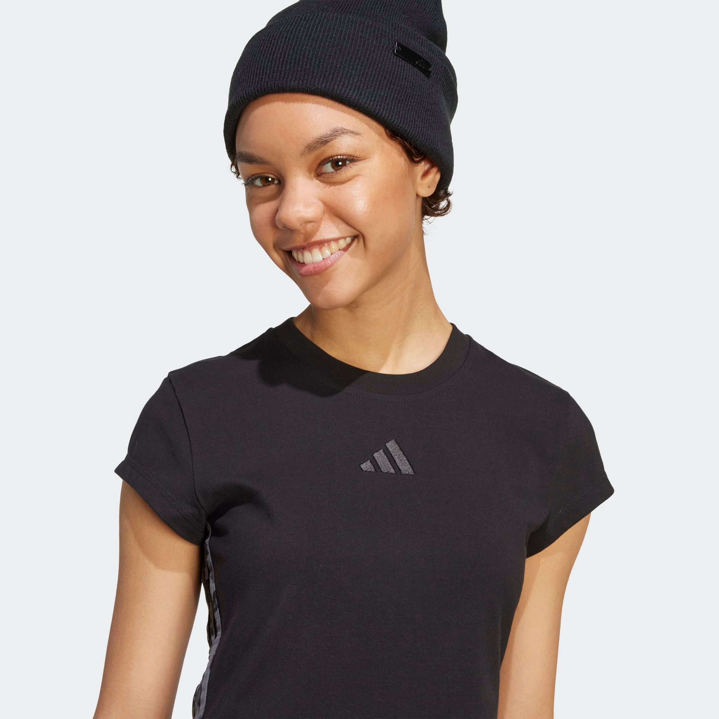 adidas Sportswear T-Shirt ANIMAL PRINT 3-STRIPES sportlicher Schnitt, kurze Ärmel, mit Leopardenprint