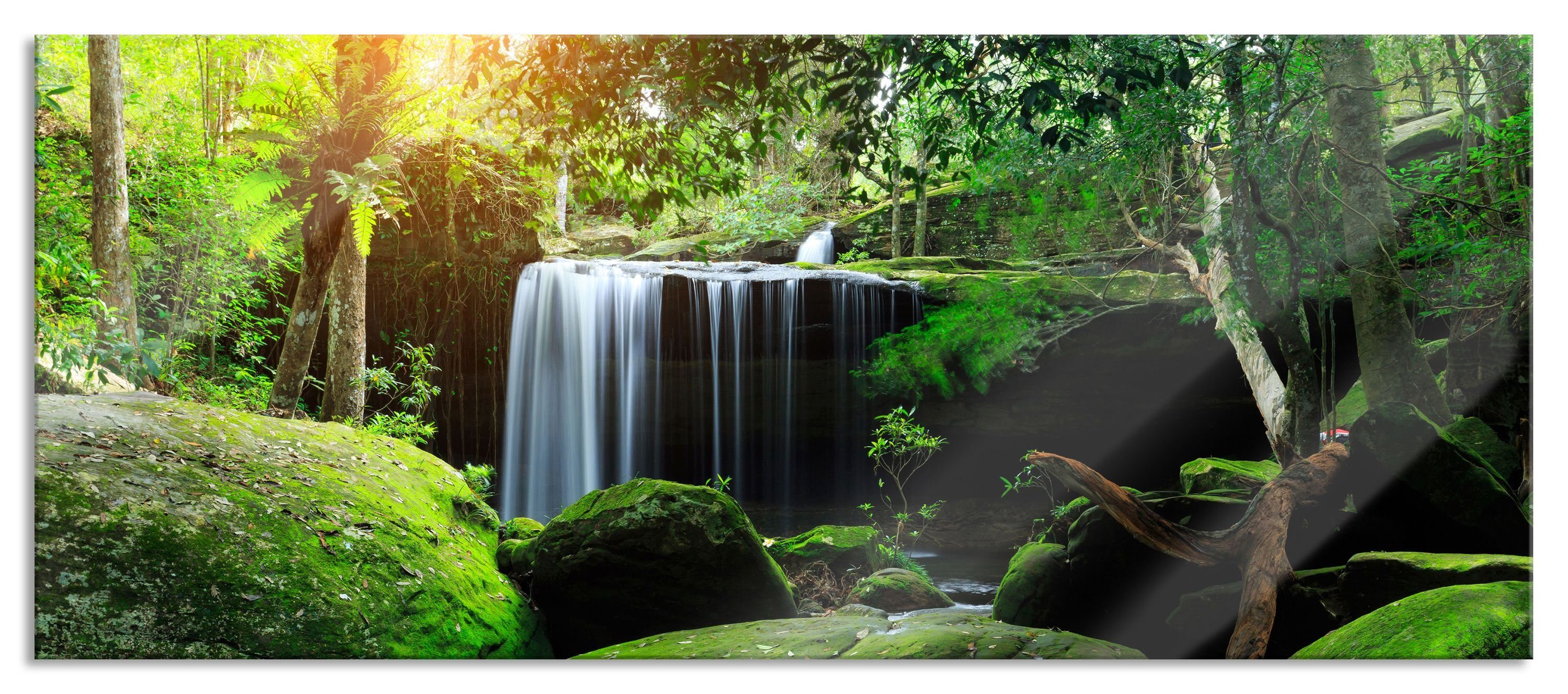 Pixxprint Glasbild Regenwald in Thailand, Regenwald in Thailand (1 St), Glasbild aus Echtglas, inkl. Aufhängungen und Abstandshalter