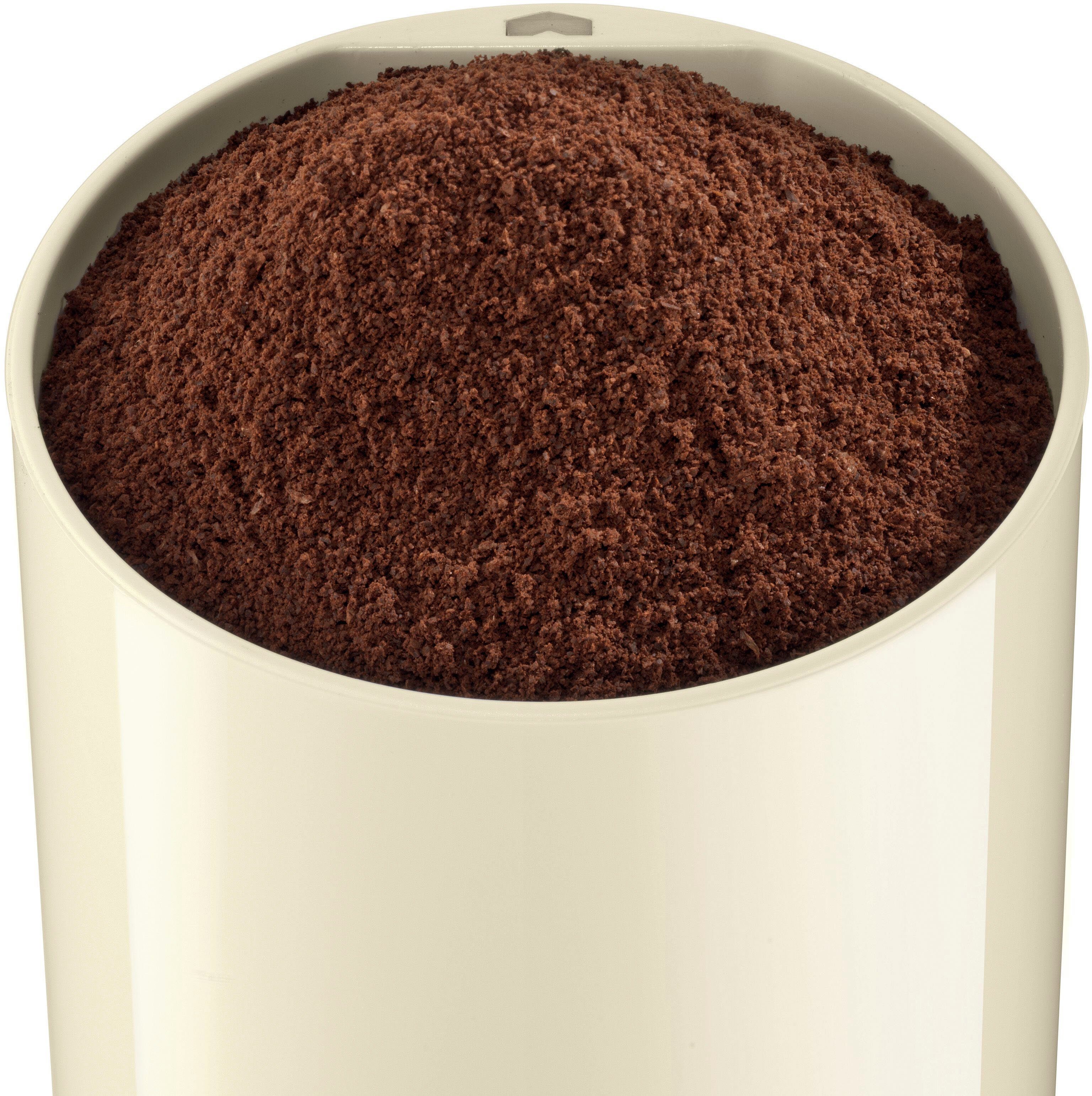 BOSCH Kaffeemühle TSM6A011C, Edelstahl-Schlagmesser, Sicherheitsfunktion, 180 W, Schlagmesser, 75 g Bohnenbehälter, 180 W, 75g Bohnenbehälter, elektrisch, creme