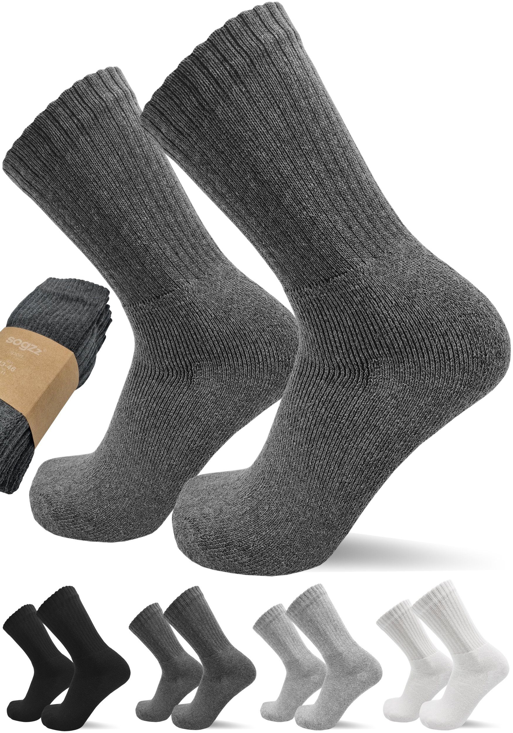 sogzz Tennissocken 5-30 Paar Sportsocken 80% Baumwolle Arbeitssocken Herren Damen (Modell: Sport Basic, 5-Paar)