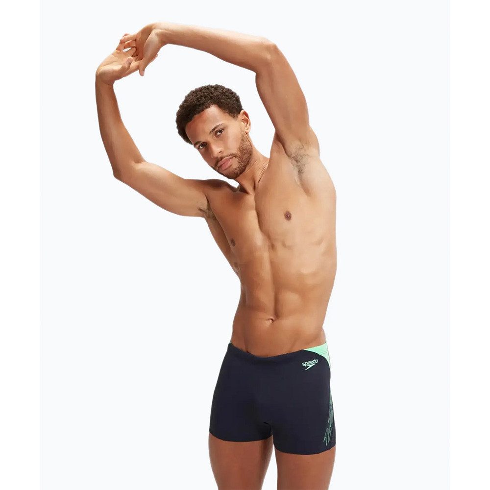 Speedo Badehose Speedo Herren Schwimm-Boxershorts 8-00302016654 Navy/HarlequinGreen