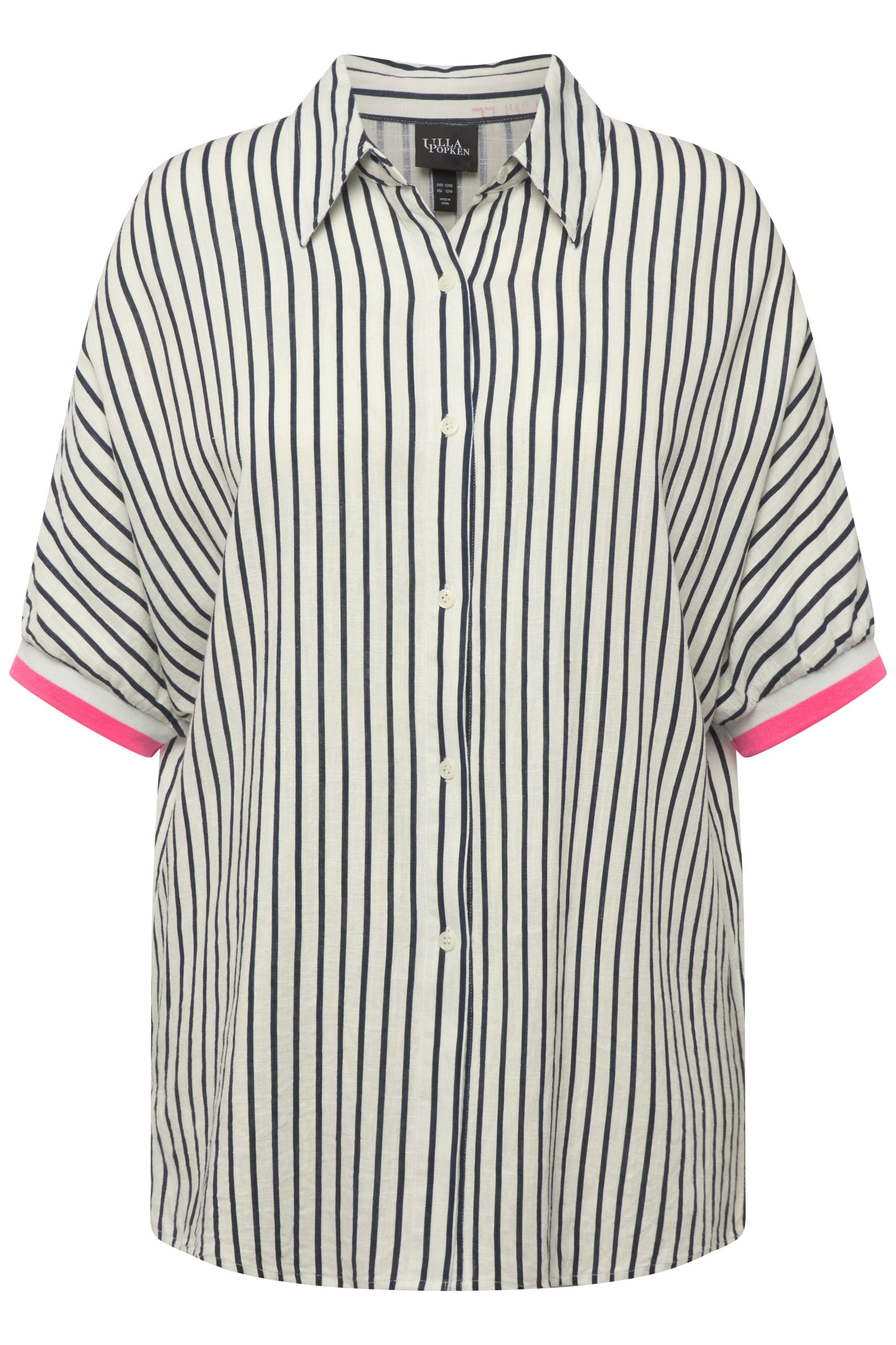 Ulla Popken Hemdbluse Hemdbluse Leinenmix Oversized günstig online kaufen