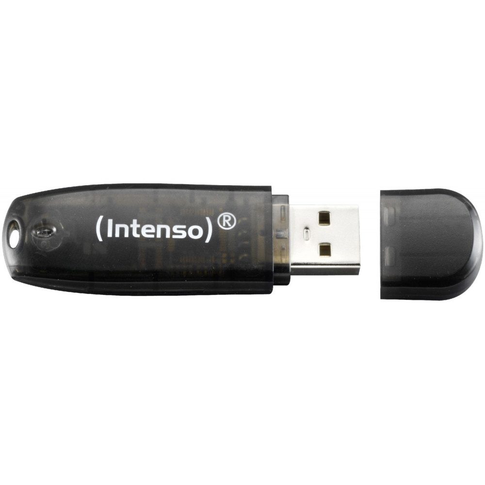 Intenso Intenso Rainbow Line USB-Stick 16GB schwarz USB-Stick (Transparente Optik)