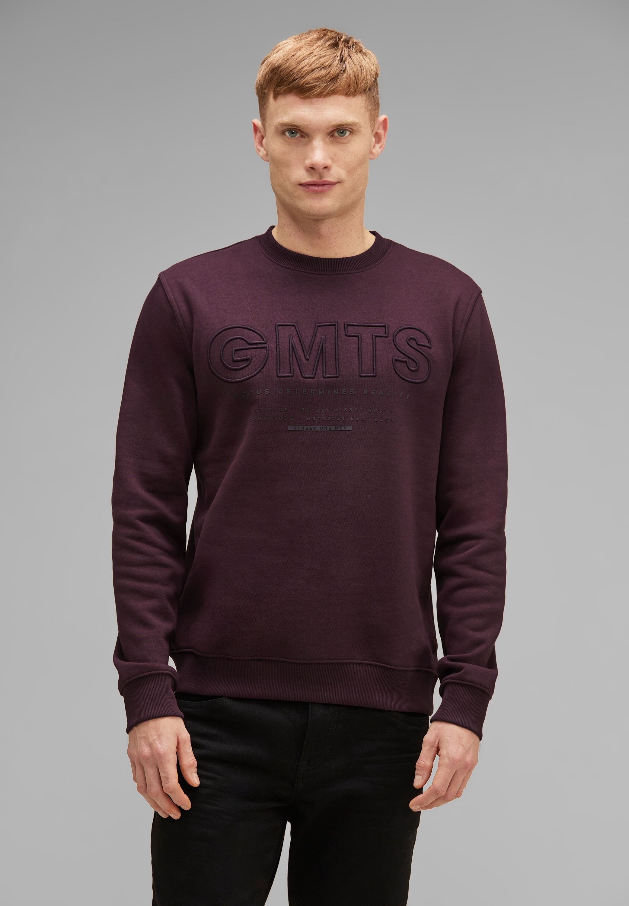 STREET ONE MEN Sweatshirt, in Unifarbe günstig online kaufen