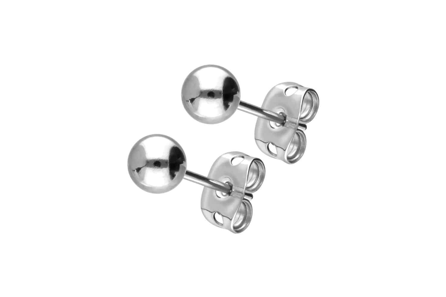FILANGO Paar Ohrstecker Titan Ohrstecker KUGEL (Ohrstecker, 1-tlg)