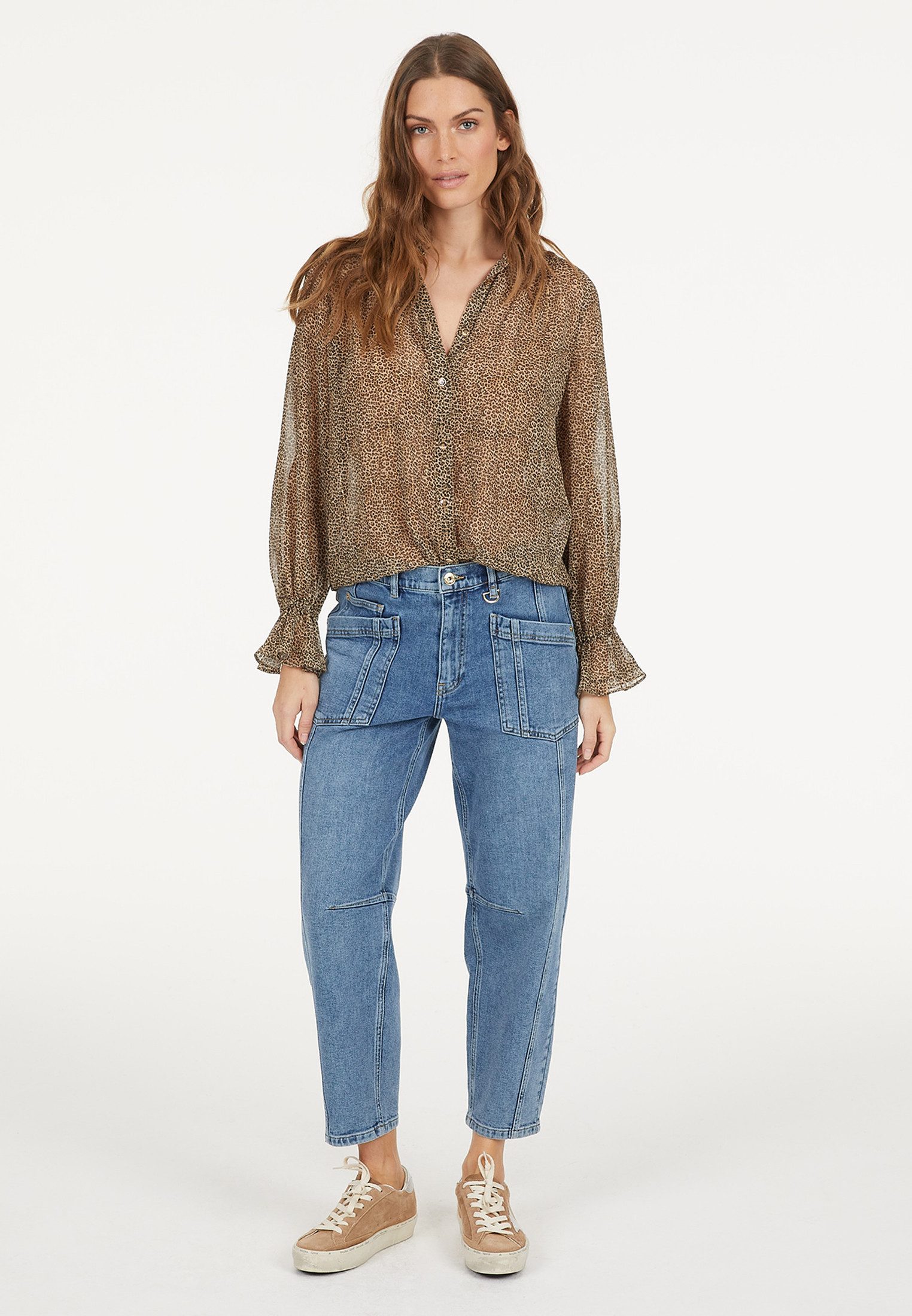 MARC AUREL Langarmbluse im Minimal Leo-Print günstig online kaufen