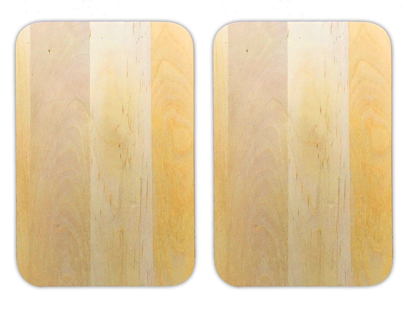 HAC24 Schneidebrett Servierbrett Küchenbrett Holz Schneide Brett Brettchen, Naturholz, (2-St), Beidseitig Verwendbar 22 x 15 x 1 cm