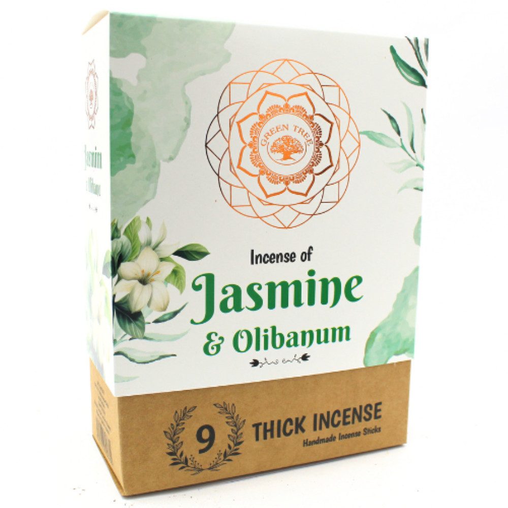 Green Tree Räucherstäbchen Green Tree Jasmine & Olibanum Botanical Incense, 9 dicke Stäbchen