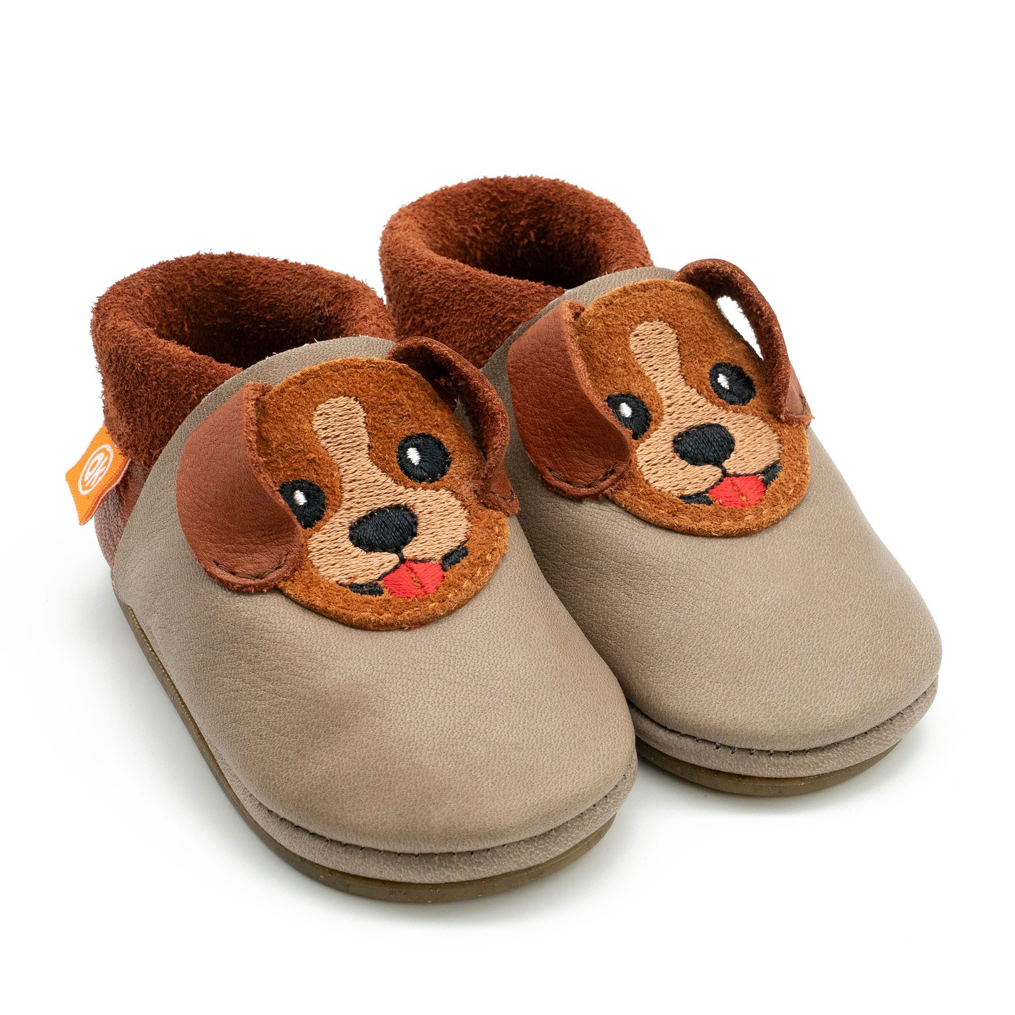 Orangenkinder® Hausschuhe Kindergarten rutschfest, handgefertigt - Barfußschuh pflanzlich gegerbtes Leder, Made in Germany, Kindergartenschuhe
