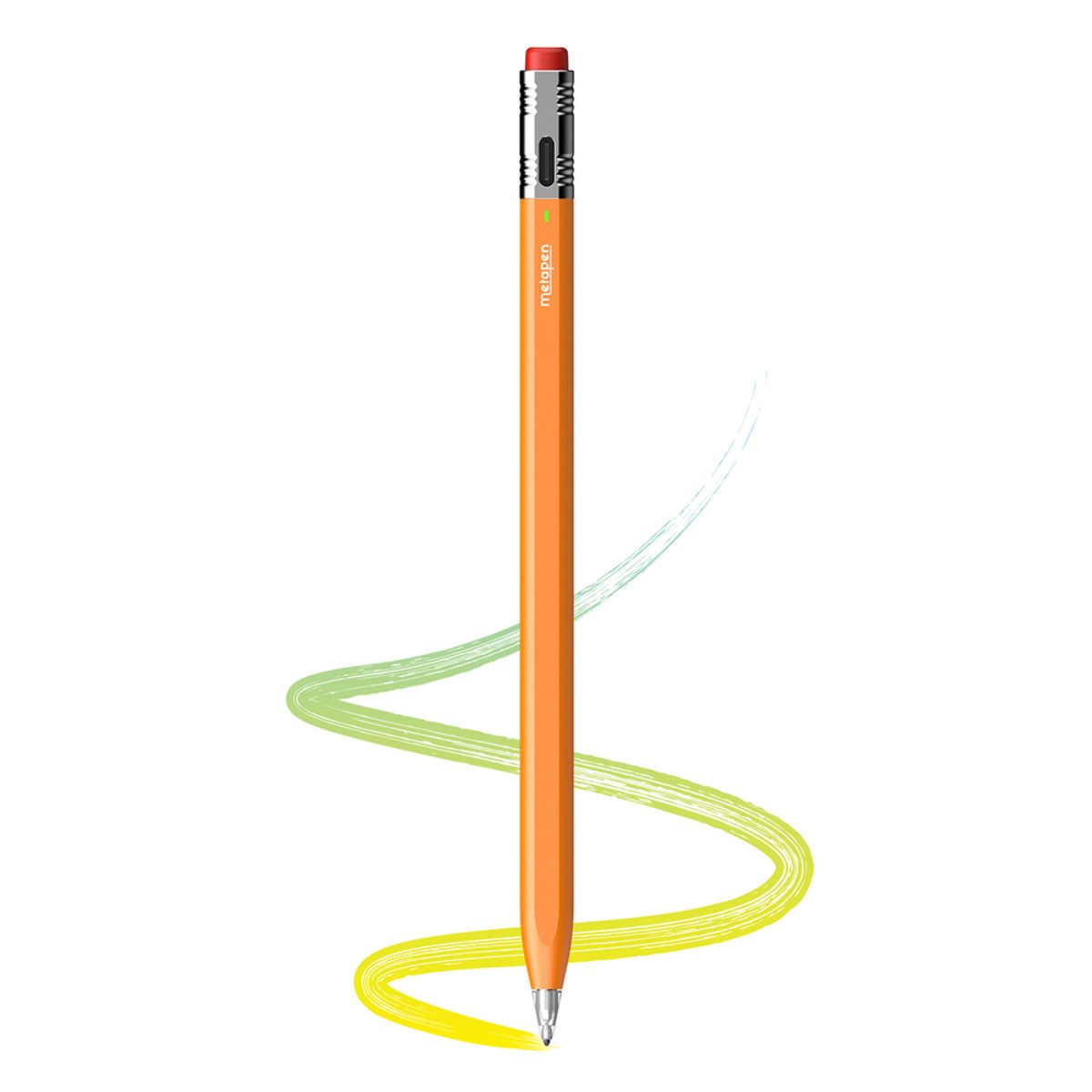 Metapen Eingabestift Air8 Pro X Stylus (inklusive 3 Ersatzspitzen) Air-Flex Spitze, 26 h Laufzeit, 11 g, Handballenerkennung