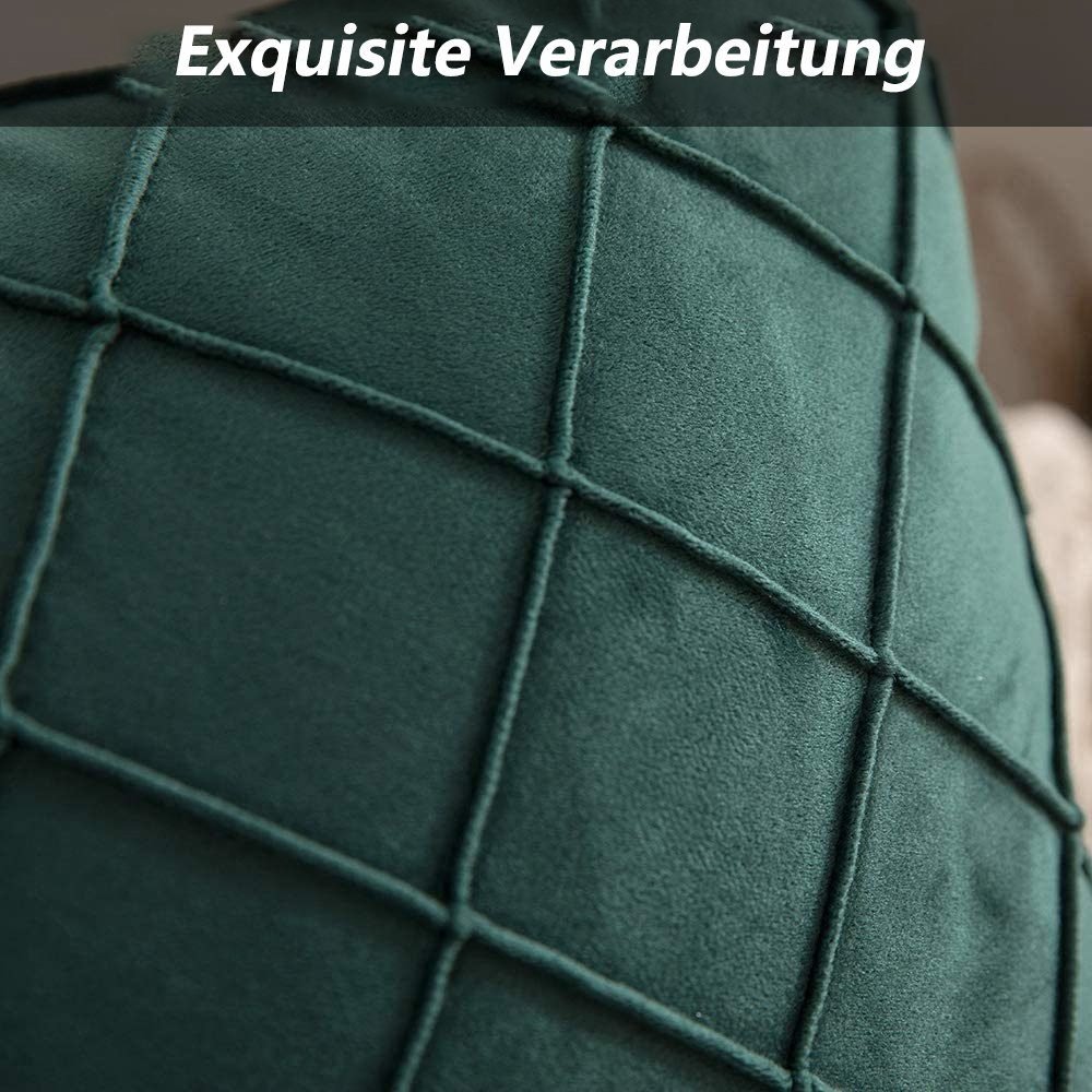Moderne Kissenbezug 2 mit Houhence Set 45x45 dekorativen, Kissenbezüge Smaragd cm Kissenbezüge