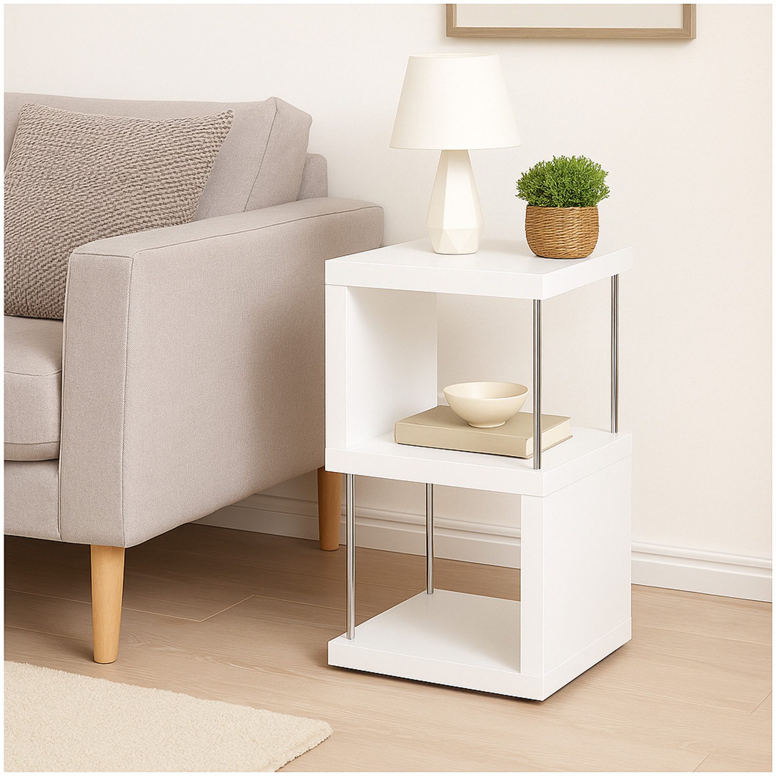 HTI-Living Regal Standregal 2 Fächer Thekla Weiß, Stück 1-tlg., mit Metalls günstig online kaufen